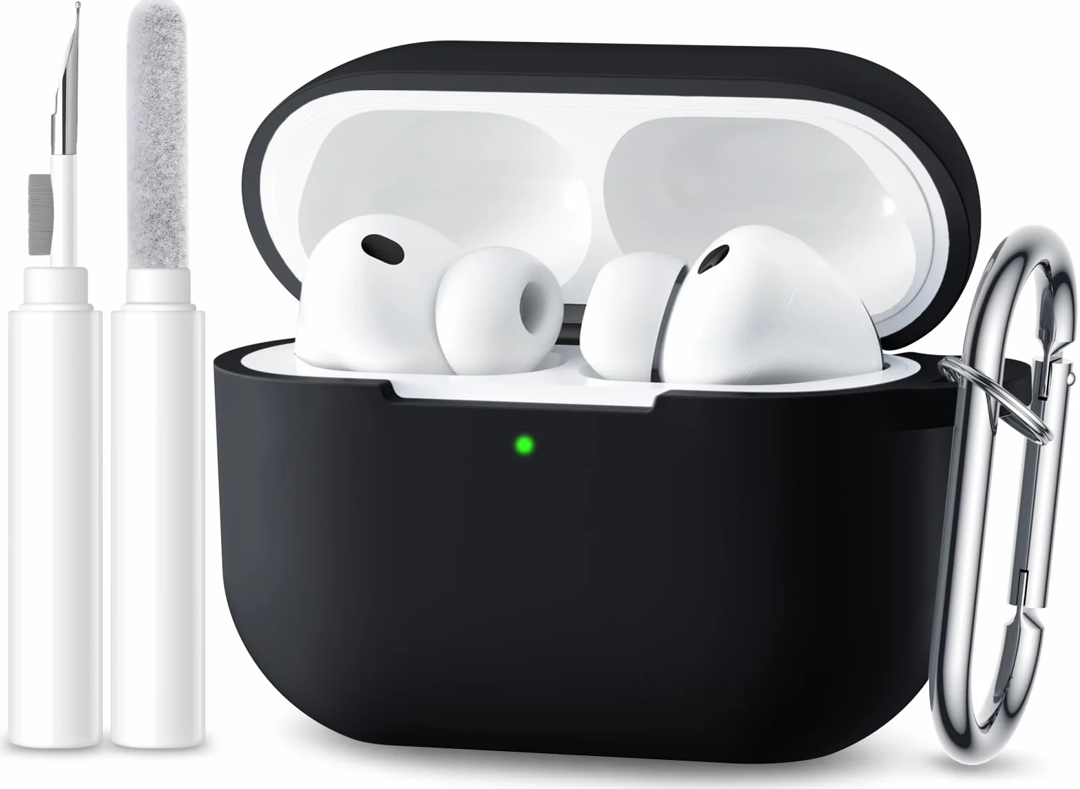 Maledan Kompatybilny z etui AirPods Pro 3 Case - Odporny na wstrząsy miękki silikonowy futerał ochronny do Apple AirPods Pro 3 Generation z zestawem do czyszczenia i karabińczykiem