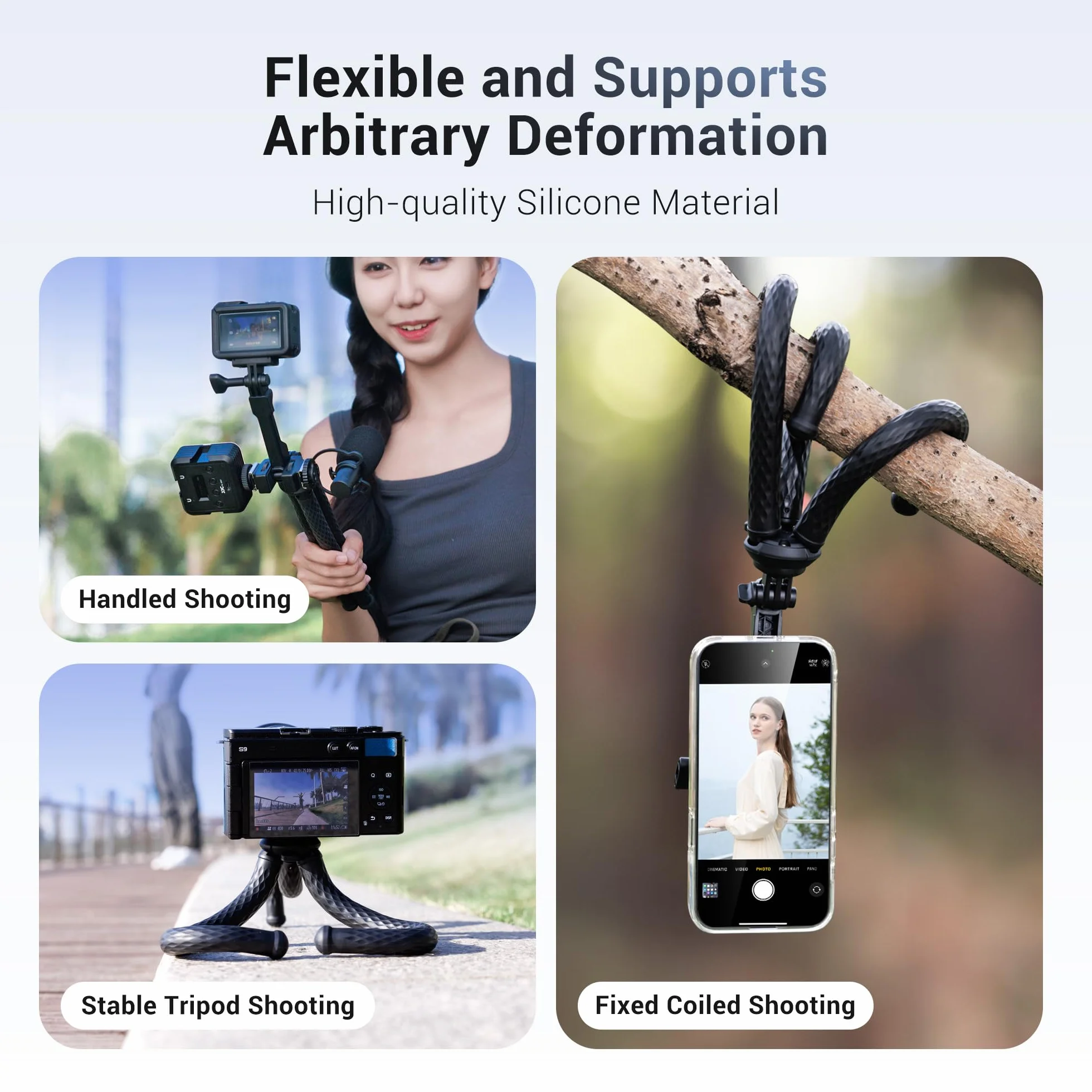 Elastyczny statyw magnetyczny do telefonu, regulowany kąt i wysokość, stojak Magsafe Android GoPro