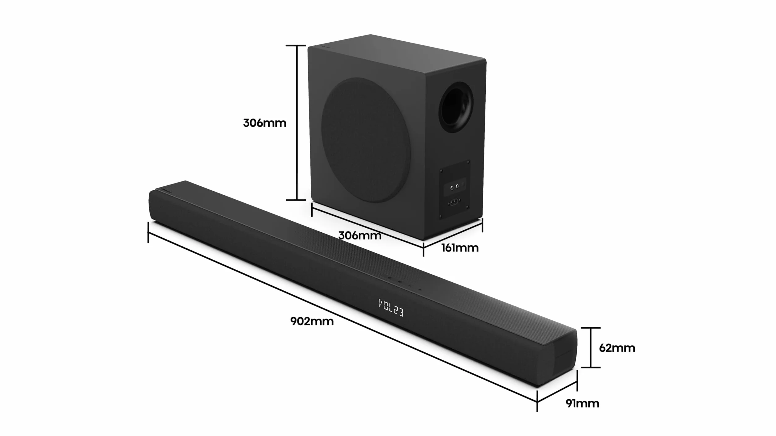 Hisense HS3100 Soundbar 3.1, moc 480 W, zewnętrzny bezprzewodowy subwoofer, obsługuje Dolby Digital i DTS Virtual :X, Bluetooth, HDMI, USB, Optyczne wejście audio