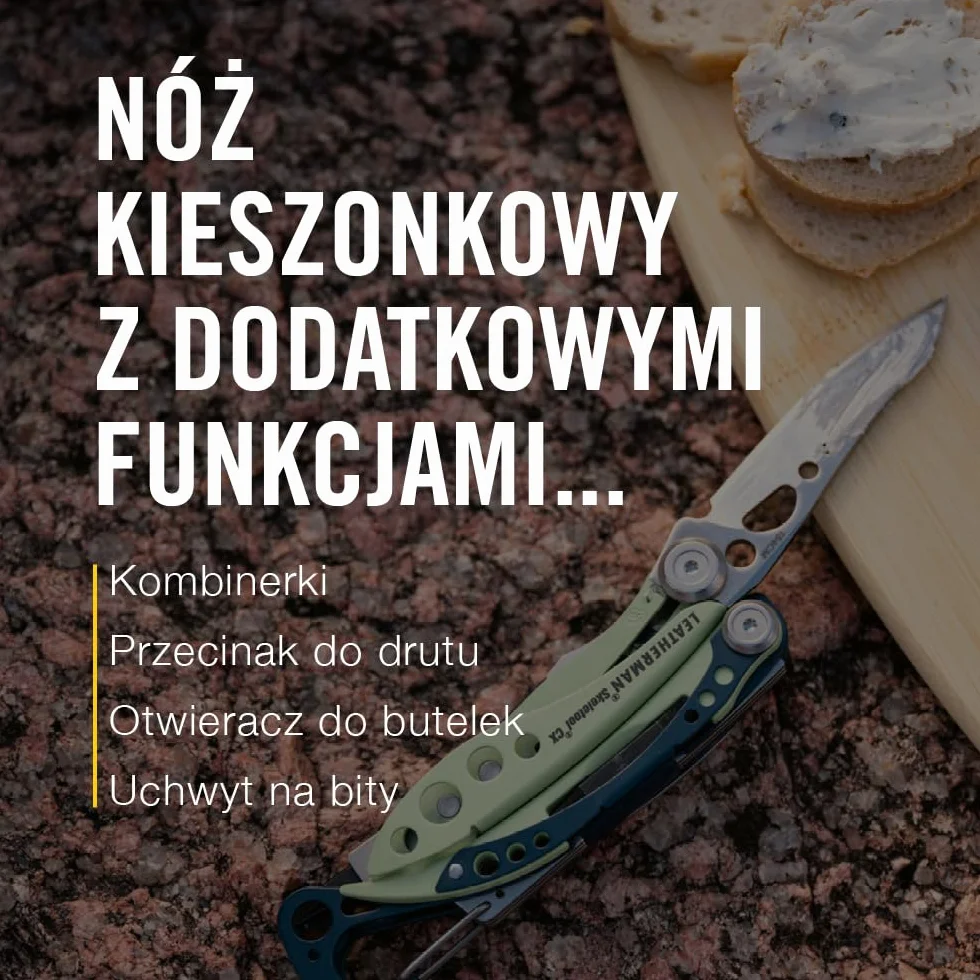 Leatherman Skeletool CX - Narzędzie Wielofunkcyjne 7 w 1 na Kemping i Survival, Stal Nierdzewna, Wyprodukowano w USA, Ciemnozielony