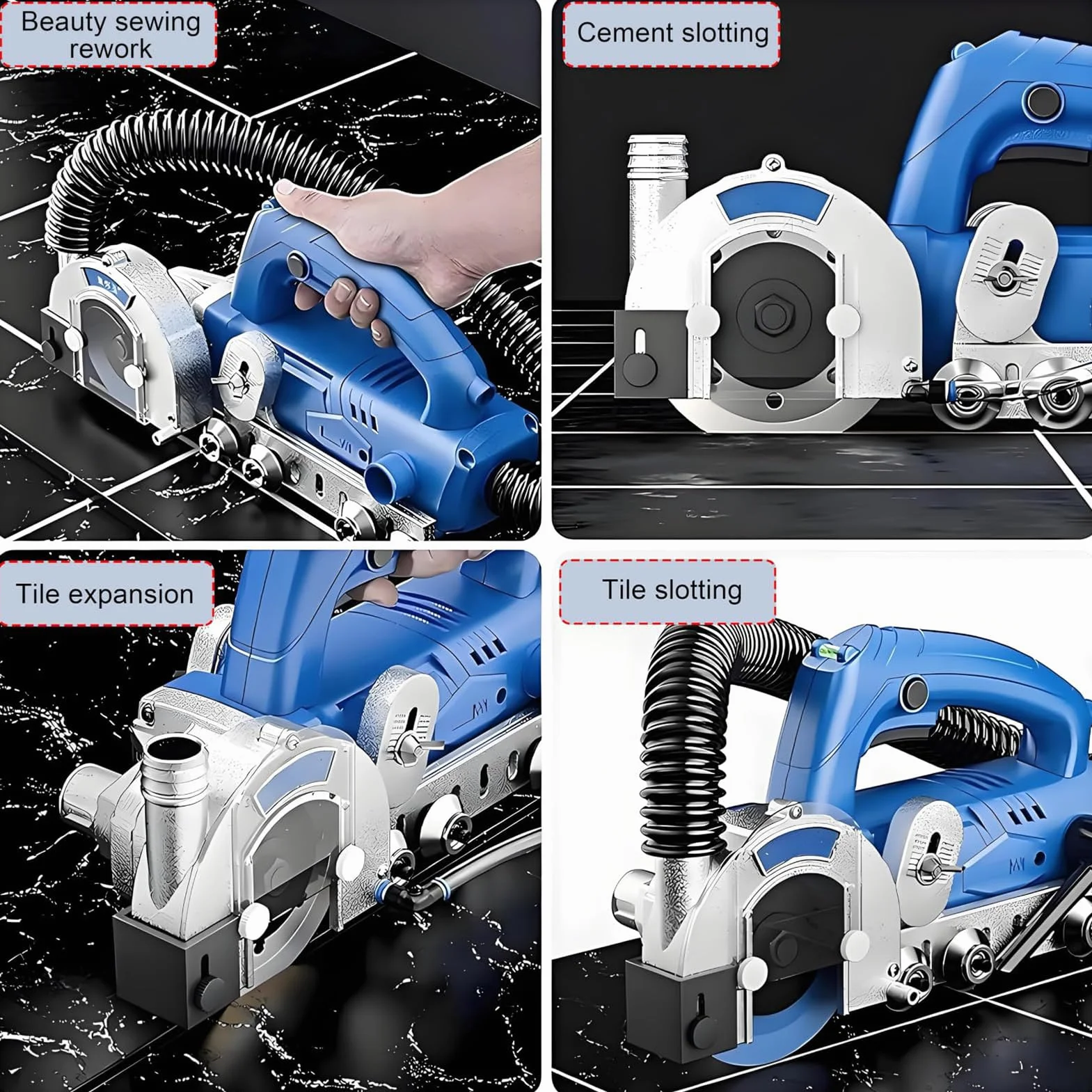 1200W Wysokowydajne Elektryczne Narzędzie Usuwania Fugi z Płytki 9000 rpm,packageB | Przenośny odkurzacz do fug ceramicznych do usuwania uporczywej fugi i cementu, maszyna do czyszczenia szczelin, 220V
