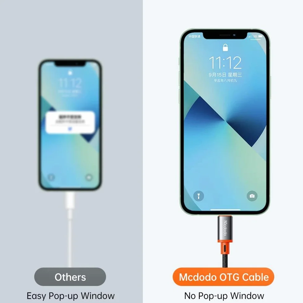 Mcdodo 4 w 1 adapter USB-C na Lightning OTG z ładowaniem audio, krótki do iPhone, iPad, AirPods