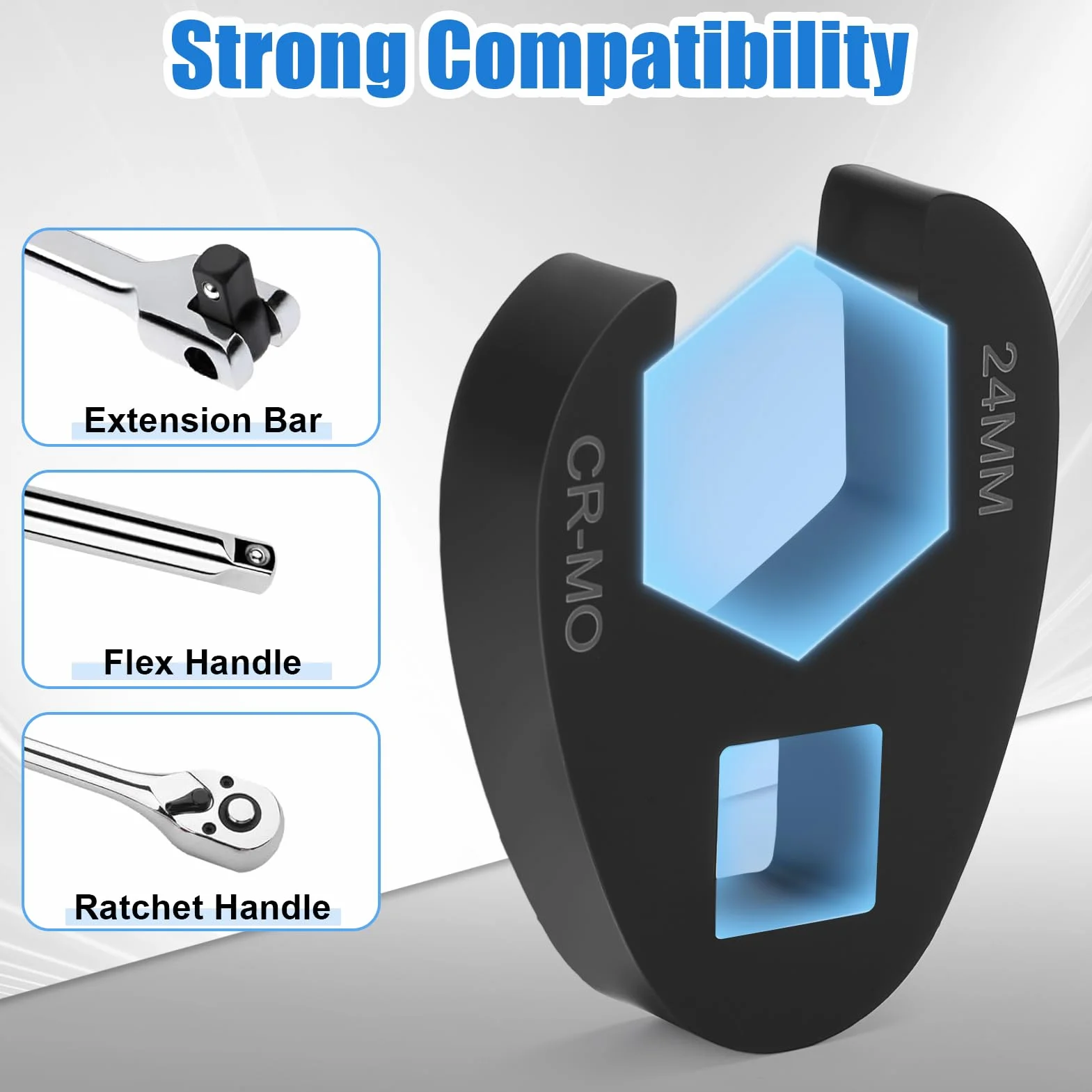 Yosoo Health Gear 15 szt. Zestaw Klucza Crowfoot 8-24 Mm Stalowa Stalowa Nakrętka Nakrętki Wrony Wrony Kluczowe Klucz do Naprawy