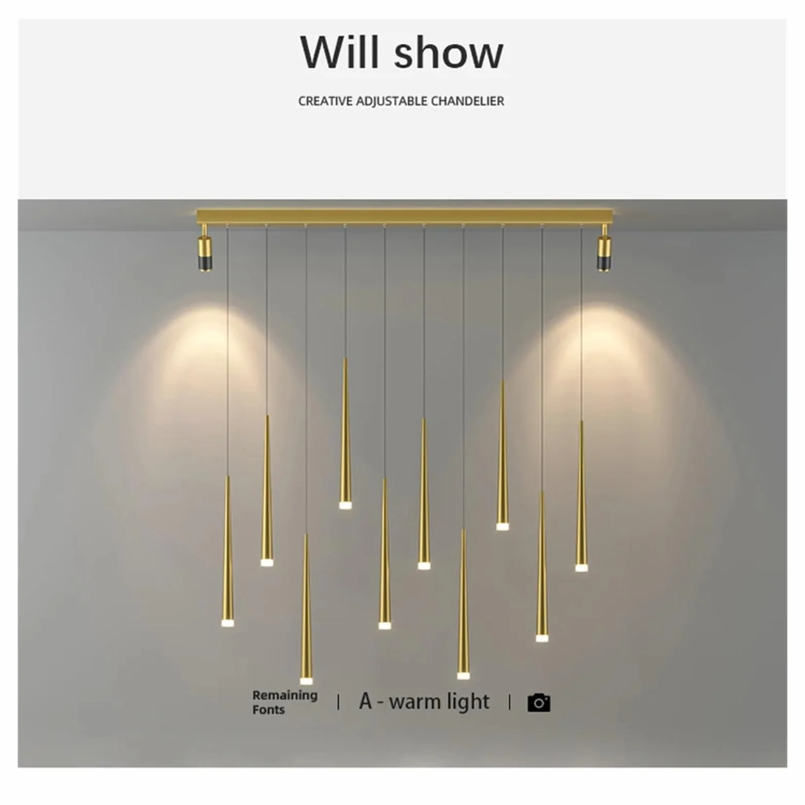 Nowoczesne lampy wiszące LED kompatybilne z jadalnią, kuchnią, salonem, sypialnią, reflektorami, żyrandole sufitowe, do domu - złoty - 10 głowic