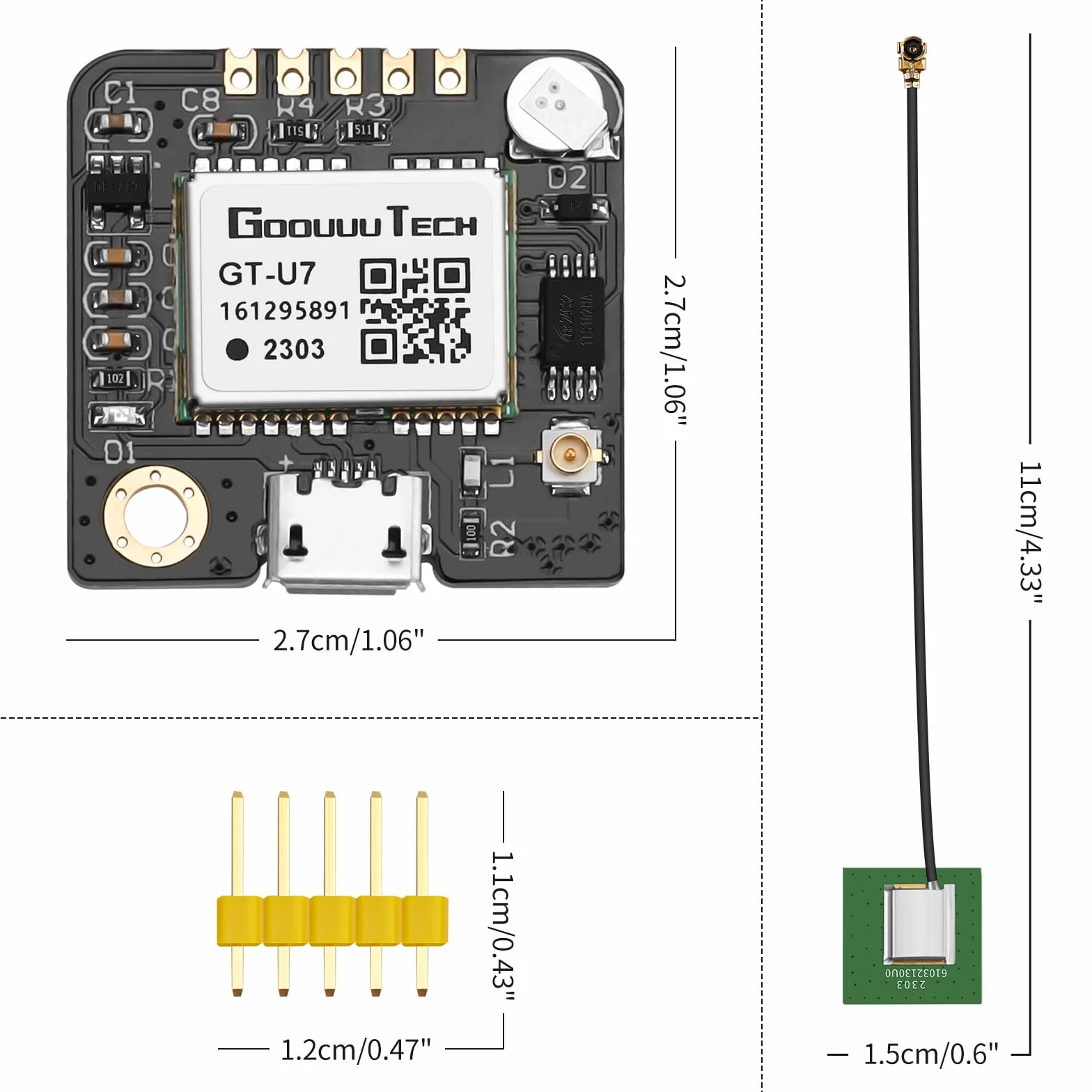 Seamuing Moduł GPS NEO-6M Mały Odbiornik GPS Niska Moc Wysoka Czułość Antena IPEX dla Arduino STM32 UNO R3
