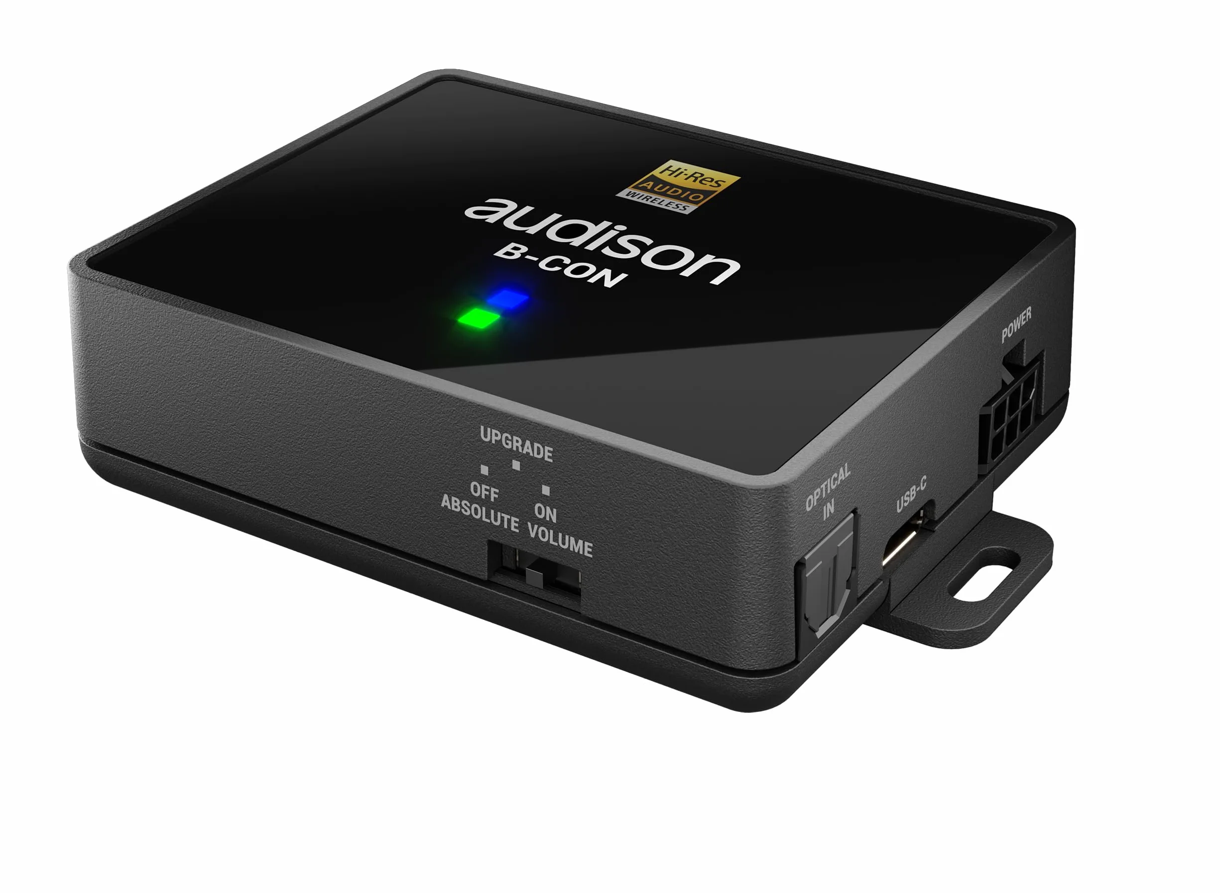 Audison Odbiornik audio B-CON Bluetooth 5.0 Hi-Res LDAC AAC SBC 24-bit 96 kHz optyczne wyjście cyfrowe czarny