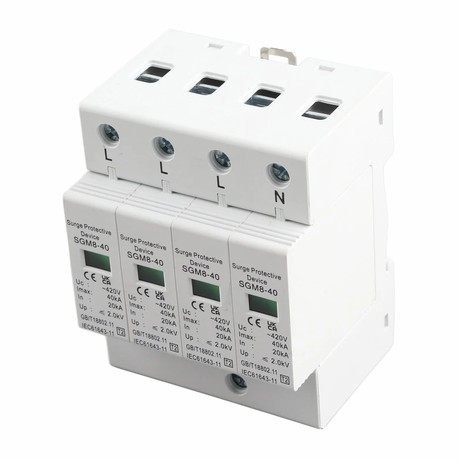 Ochronnik przeciwprzepięciowy 4P 40KA 220V szyna DIN
