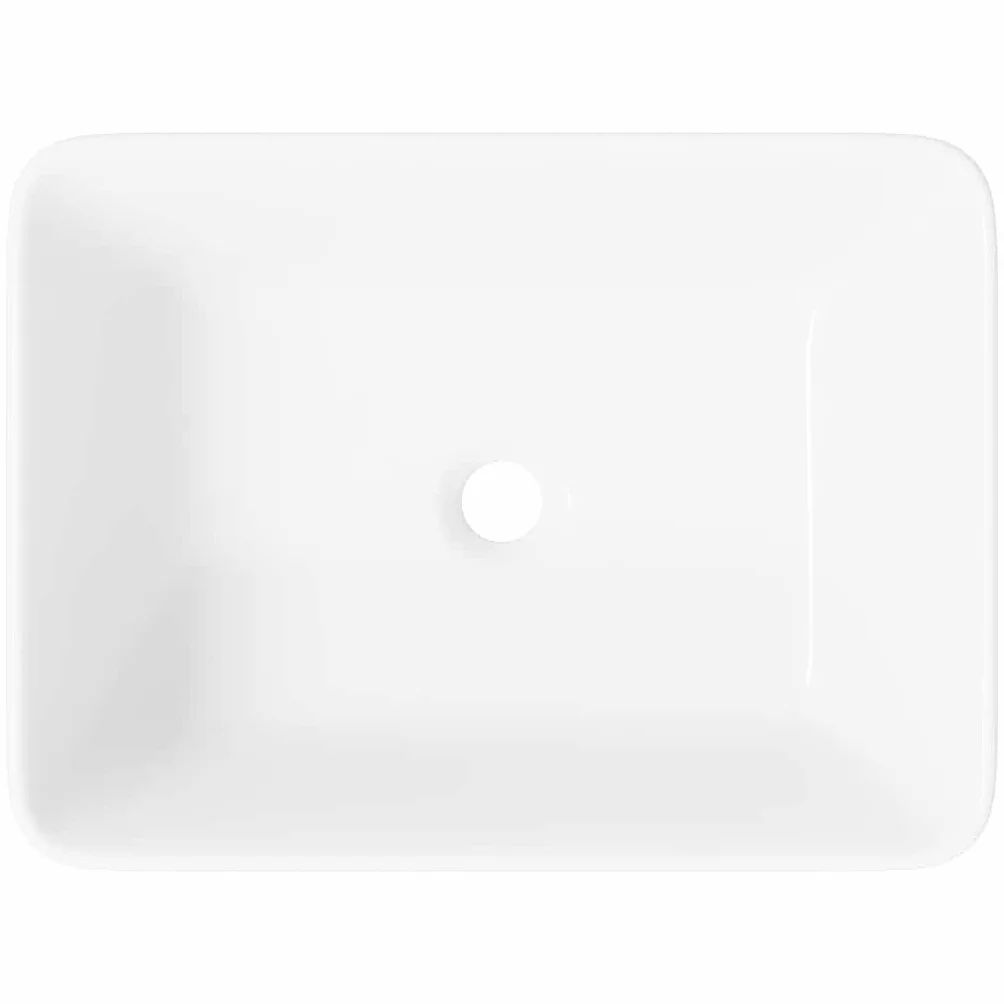 Umywalka 40x30x13 cm Ceramic White | Umywalka do montażu, otwór spustowy 4,5 cm, łatwy do czyszczenia, do łazienki lub toalety