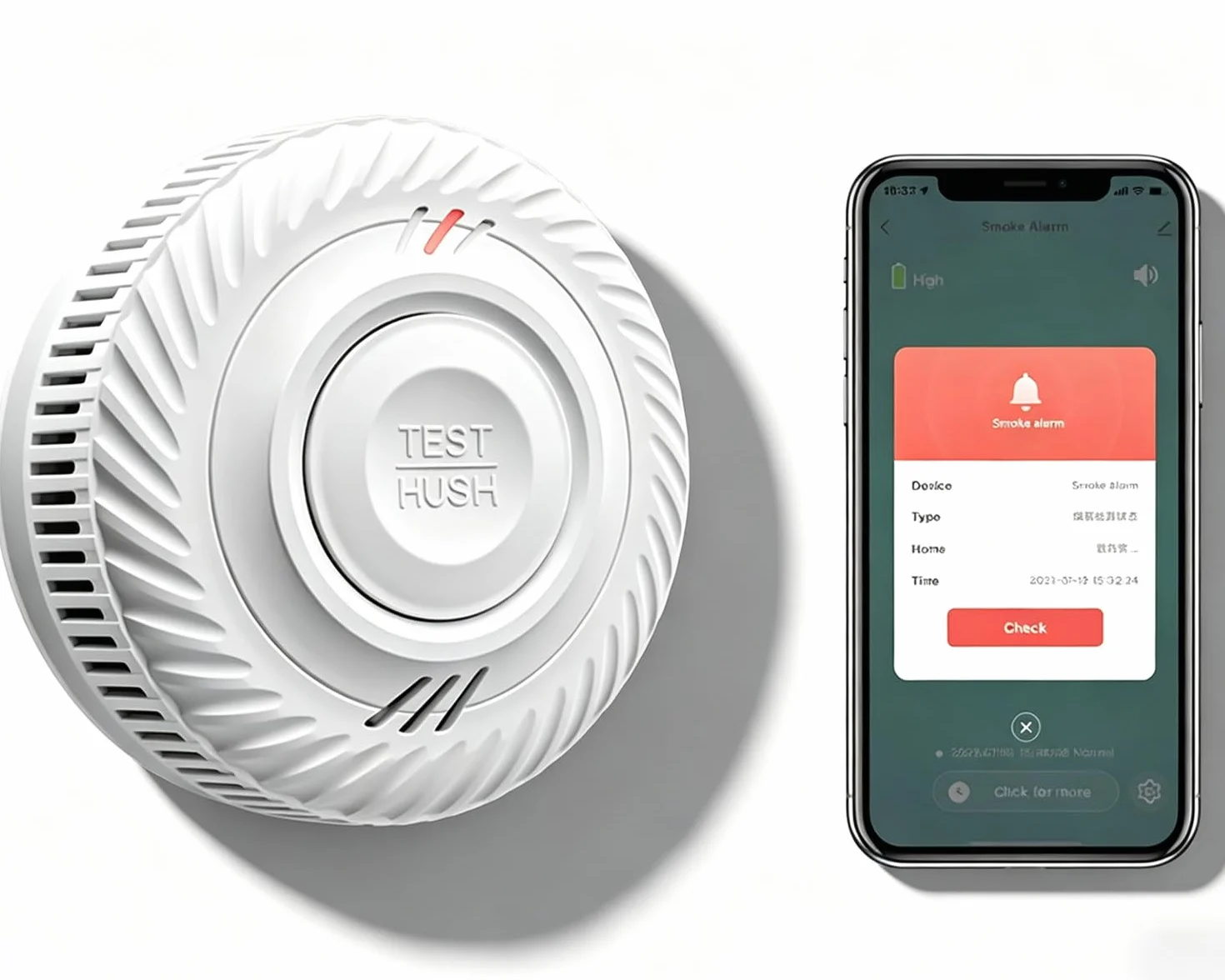 Inteligentna czujka dymu, Wi-Fi czujka dymu z czujnikiem fotoelektrycznym, czujnik pożaru zgodny z EN14604, kompatybilny z aplikacją Tuya/Smart Life, 10 lat baterii 1 szt
