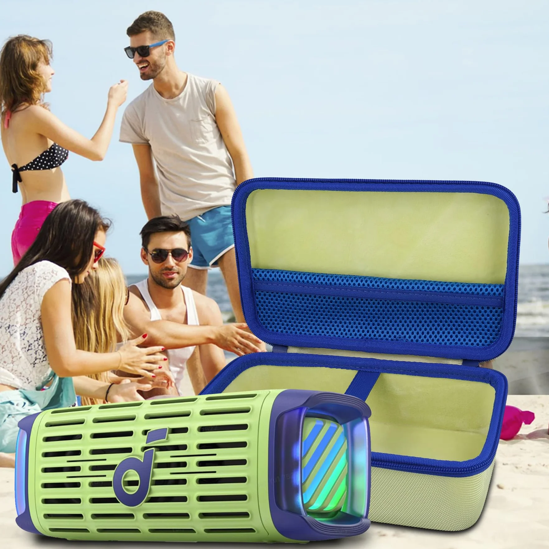 co2CREA Przechowywanie Carry Travel Hard Case dla głośnika Soundcore Boom 3i na zewnątrz, Solo Case