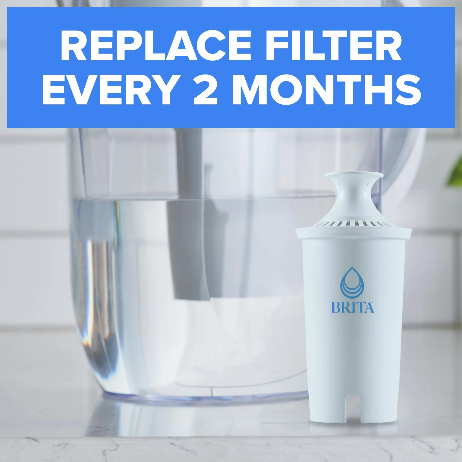 Brita Plus filtr do wody, bez BPA, wymienny filtr o wysokiej gęstości do dzbanków i dozowników, redukuje 2 x zanieczyszczenia*, wytrzymuje dwa miesiące lub 40 galonów, zawiera 6 filtrów