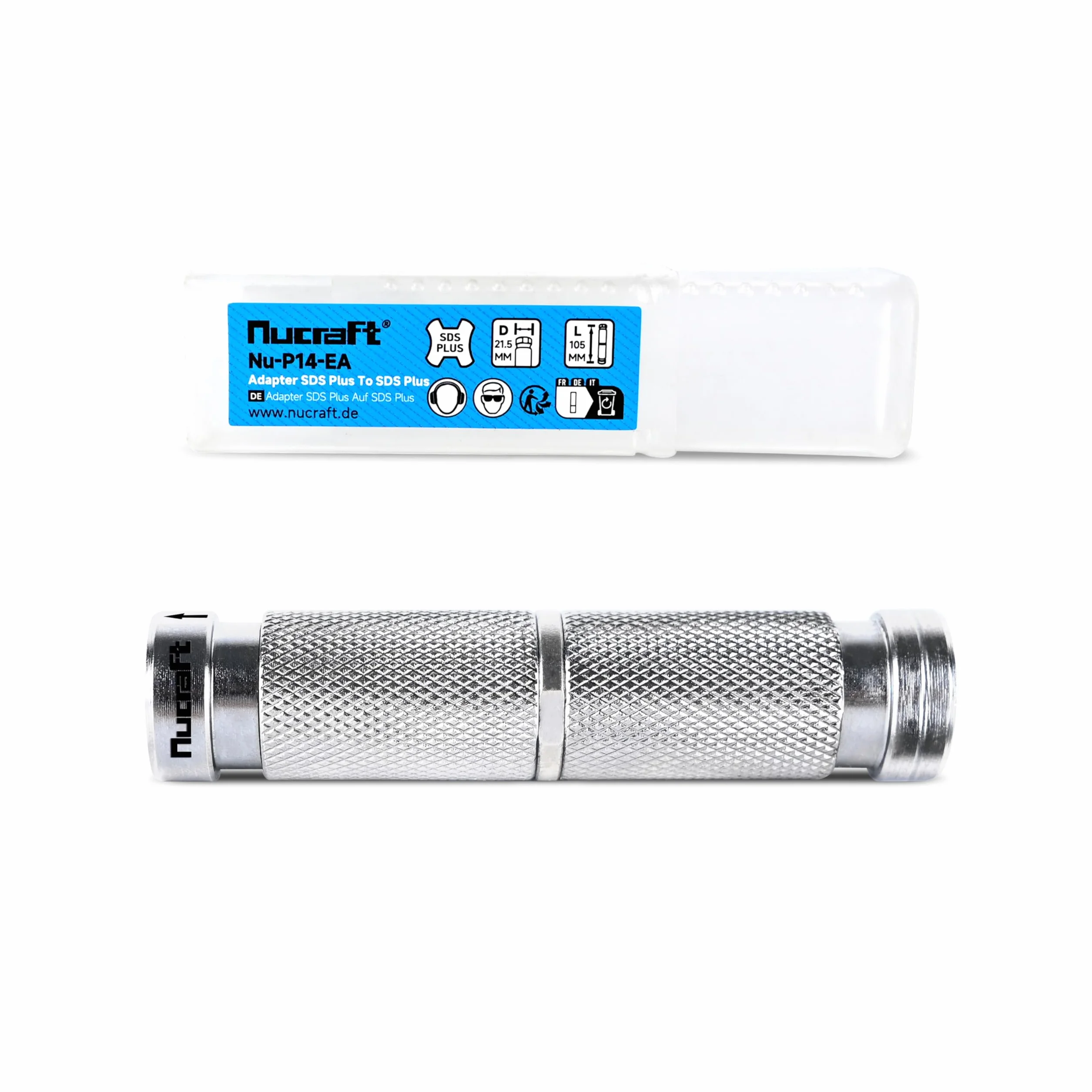 Nucraft Adapter SDS PLUS łącznik montażowy pasujący do przedłużenia wiercenia, młotów udarowych i narzędzi z uchwytem SDS PLUS