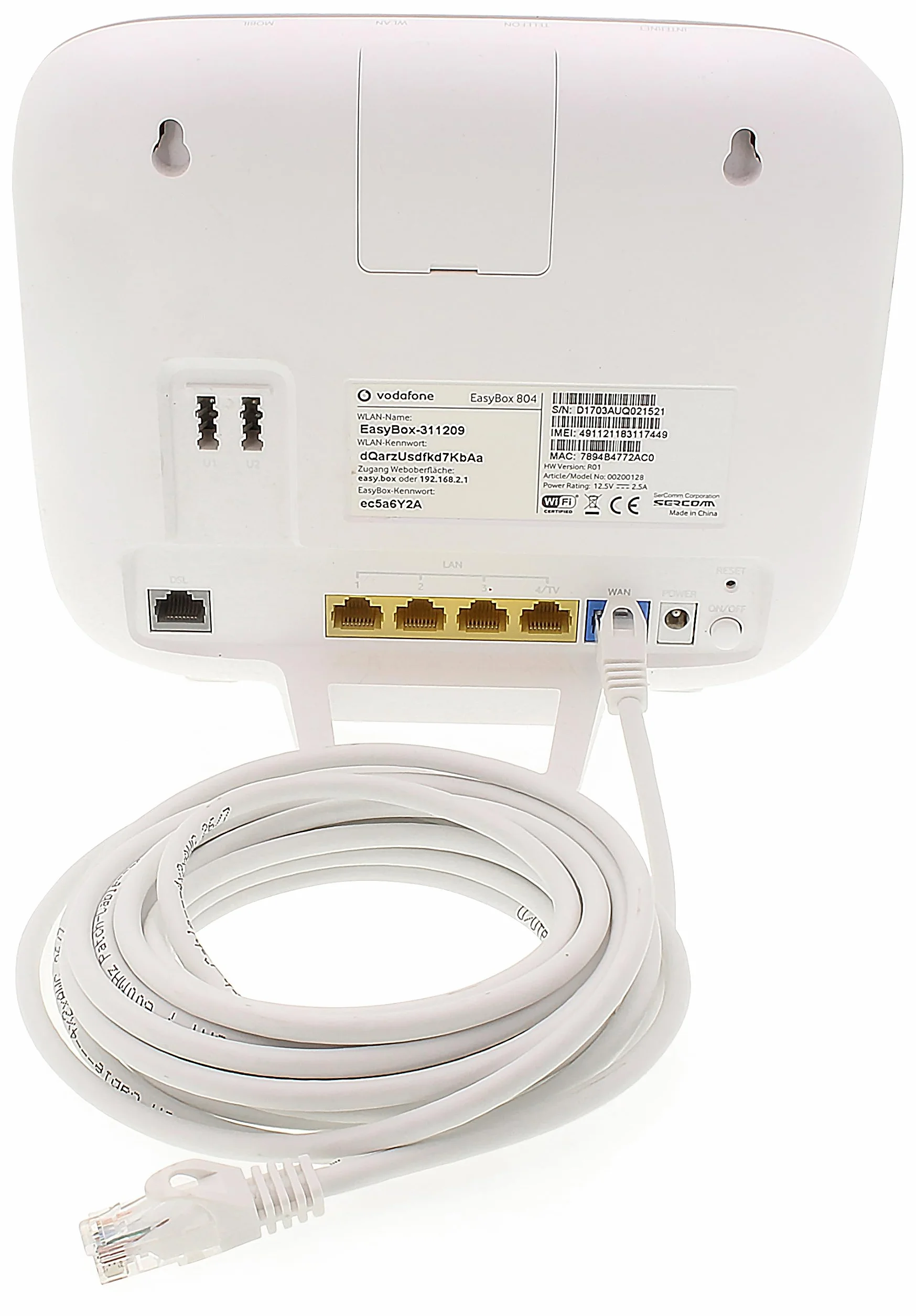 Kabel sieciowy Cat7 1m biały