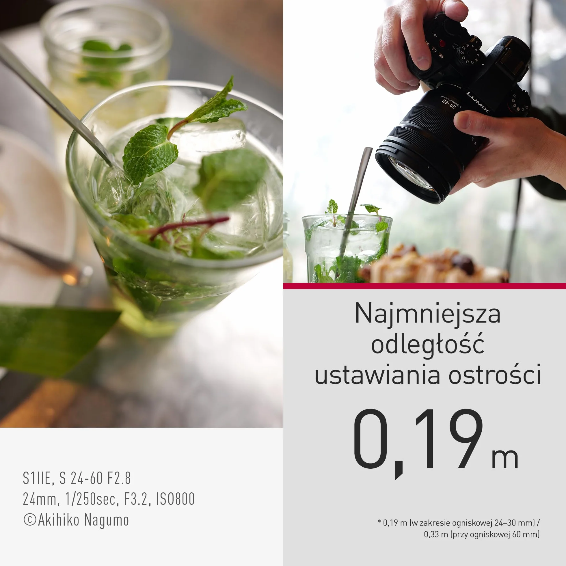Panasonic LUMIX S-E2460E Obiektyw L-Mount 24-60 mm F2,8 Pełnoklatkowy Zoom Szerokokątny Odporny na Kurz Zachlapania Mróz Czarny