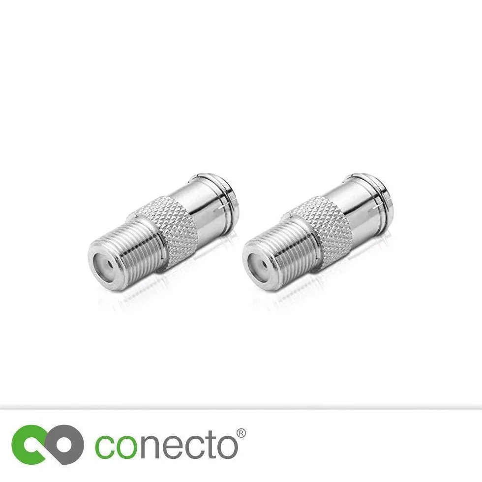 conecto Adapter antenowy, gniazdo F na gniazdo IEC, adapter do podłączenia złączy IEC z przyłączami satelitarnymi, zestaw 2 szt