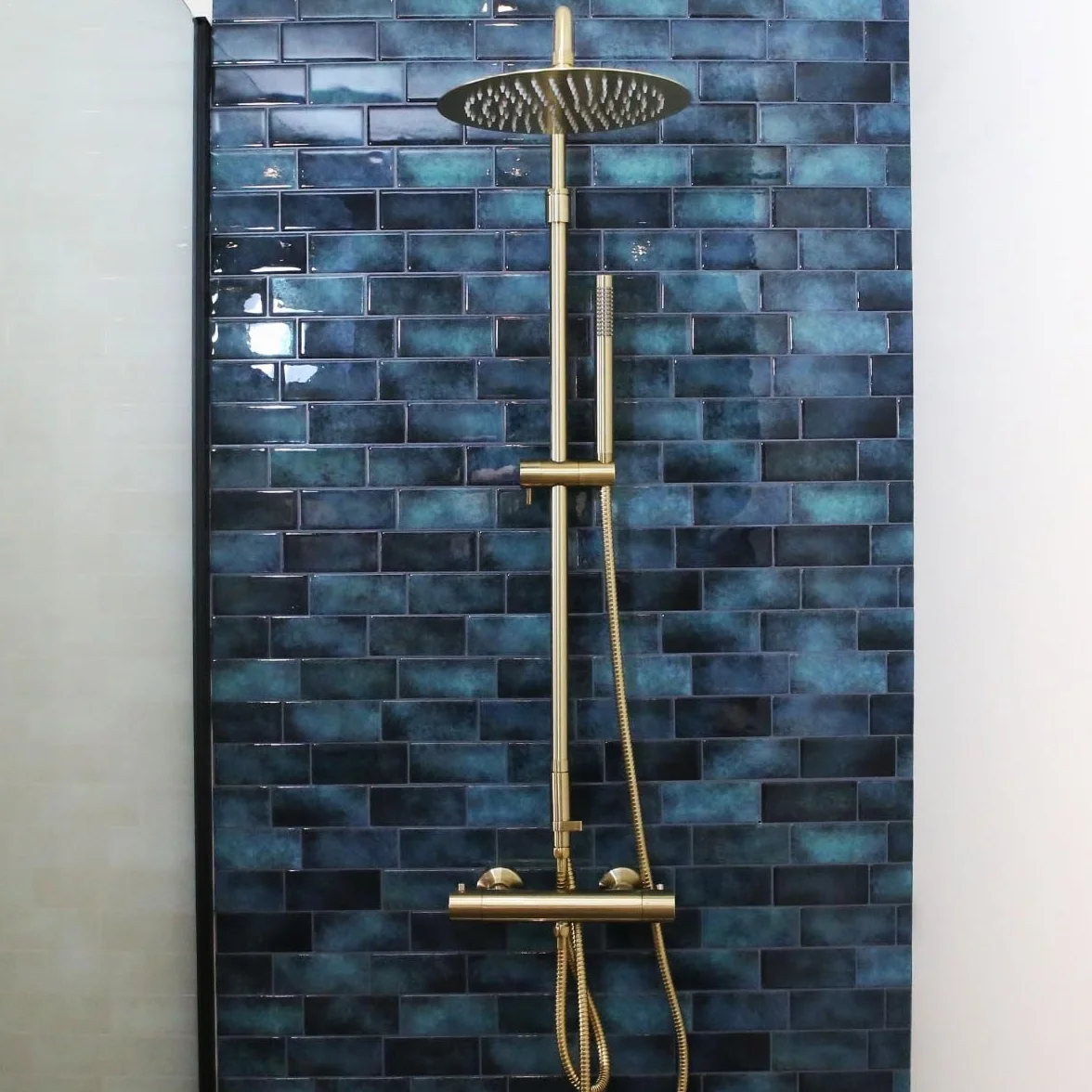 Essebagno 9024464 Luisa II szczotkowana złota kolumna prysznicowa bez baterii