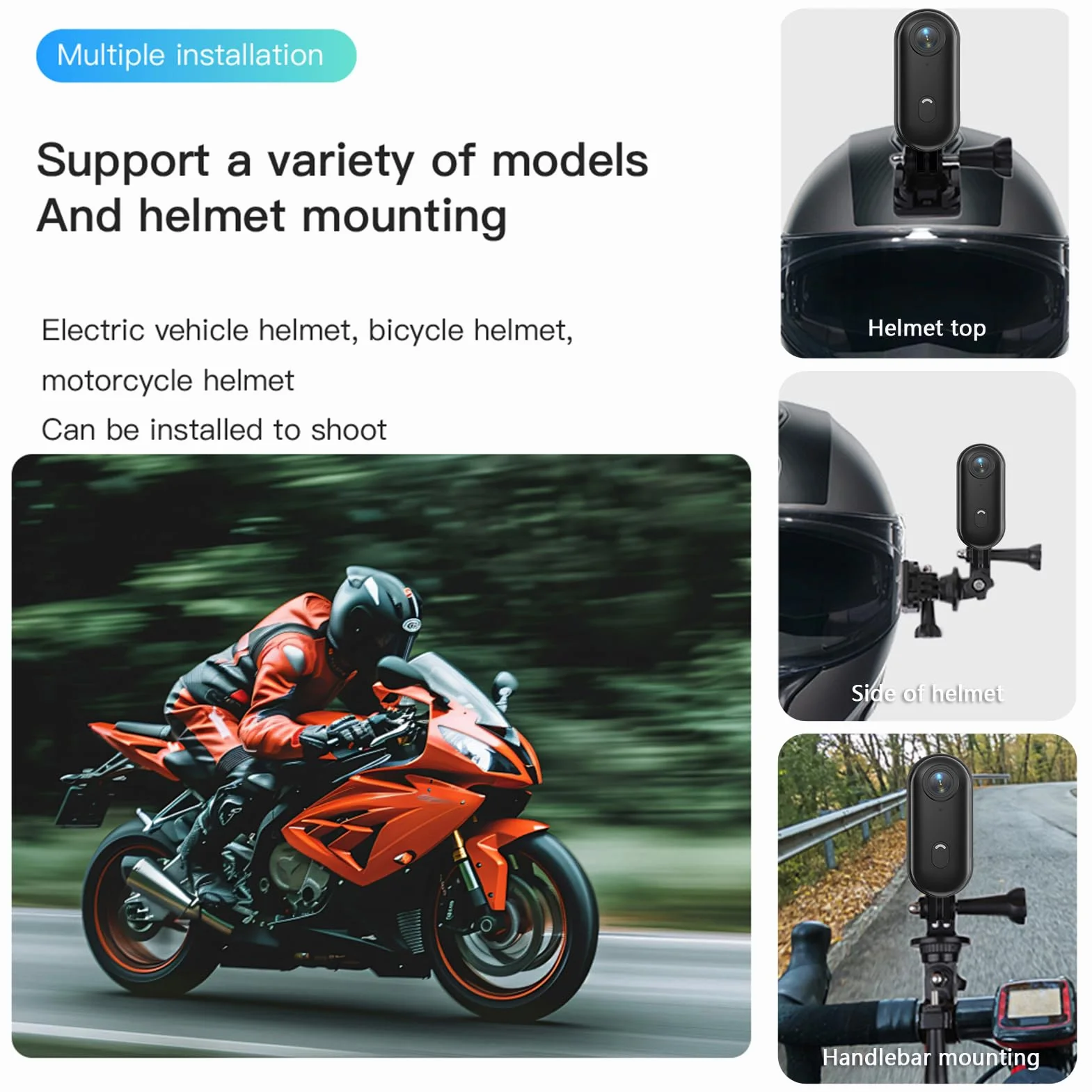 Kamera sportowa WiFi 1080p 120° z akumulatorem 800 mAh wodoszczelna 32 GB