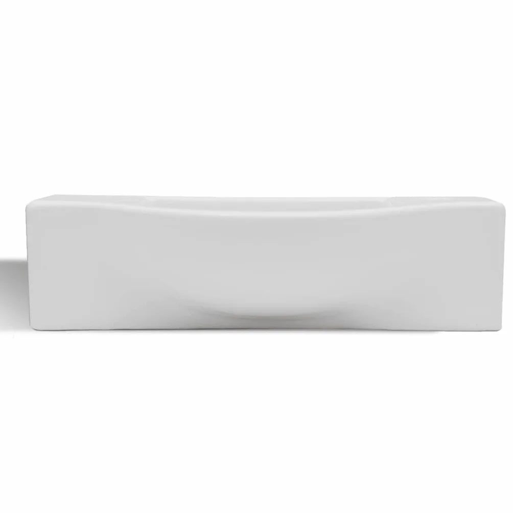 vidaXL Ceramiczna umywalka z otworem na kran, biała