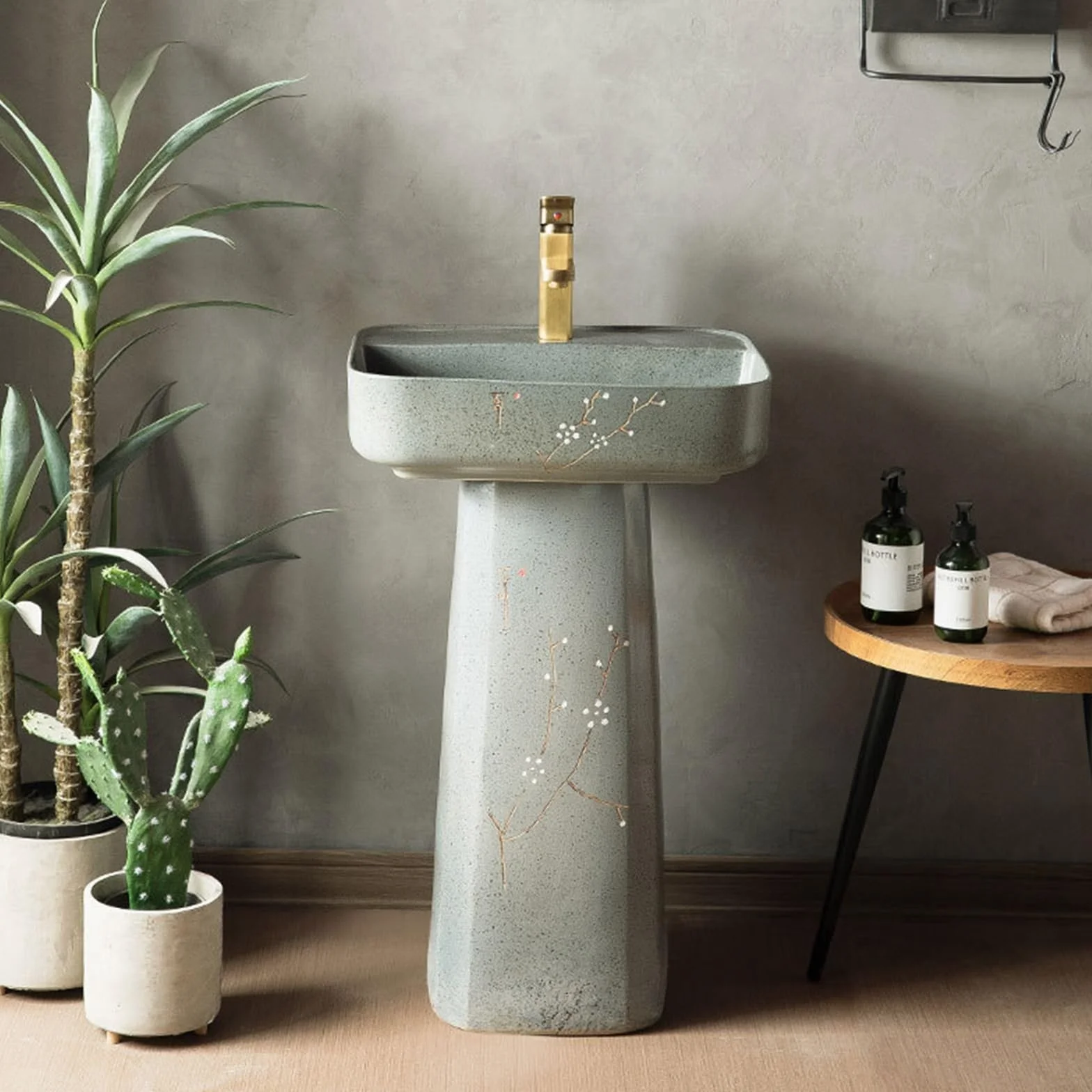 Chińska Umywalka Ceramiczna, Dwuczęściowa, Stojąca, Ogrodowa, Nablatowa, Artystyczna,D-One Size