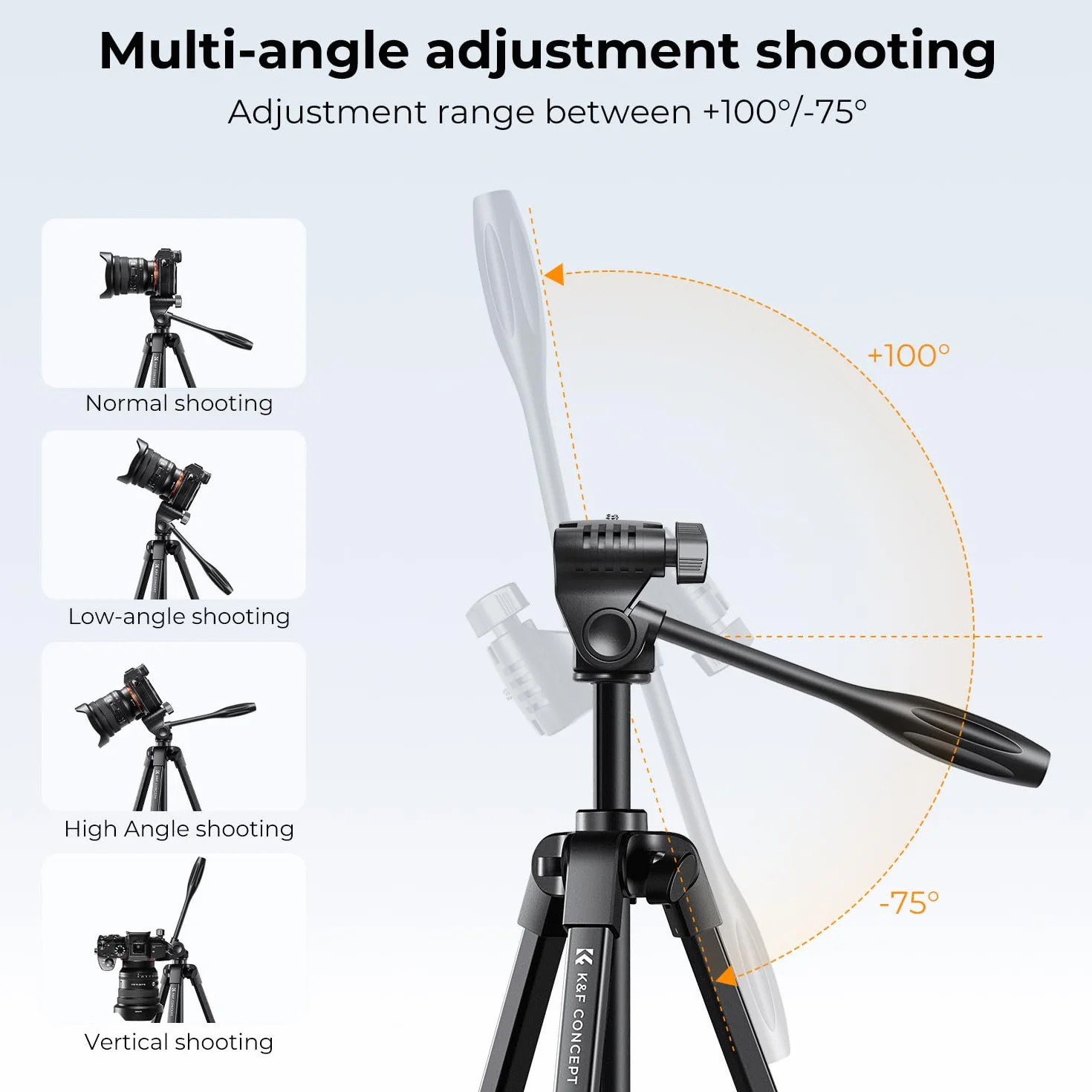K&F CONCEPT Lekki statyw mobilny 152 cm Aluminiowy z pilotem Bluetooth dla Canon Nikon Sony DSLR Smartphone