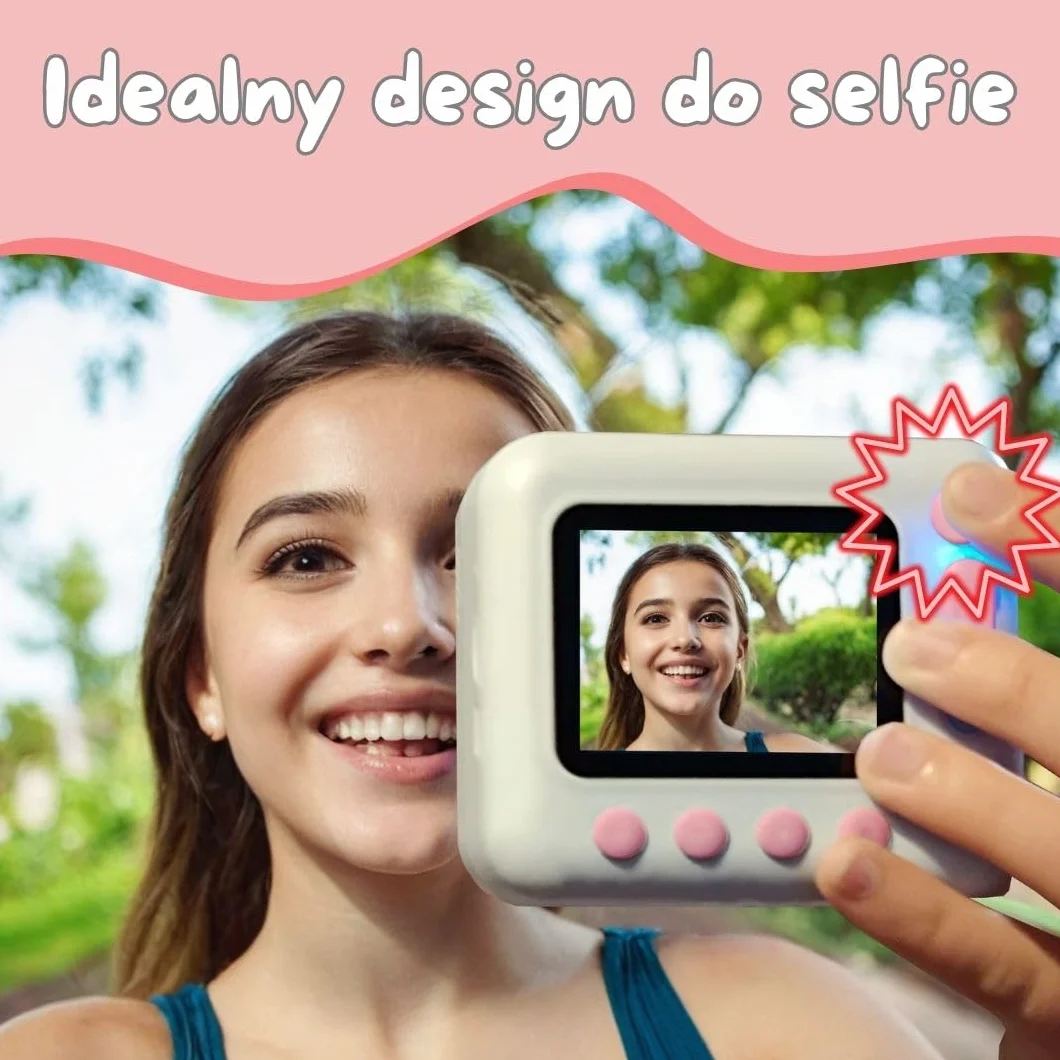 Aparat cyfrowy dla dzieci Instantanea SMILE ITEMS z natychmiastowym drukowaniem, 32 GB, różowy