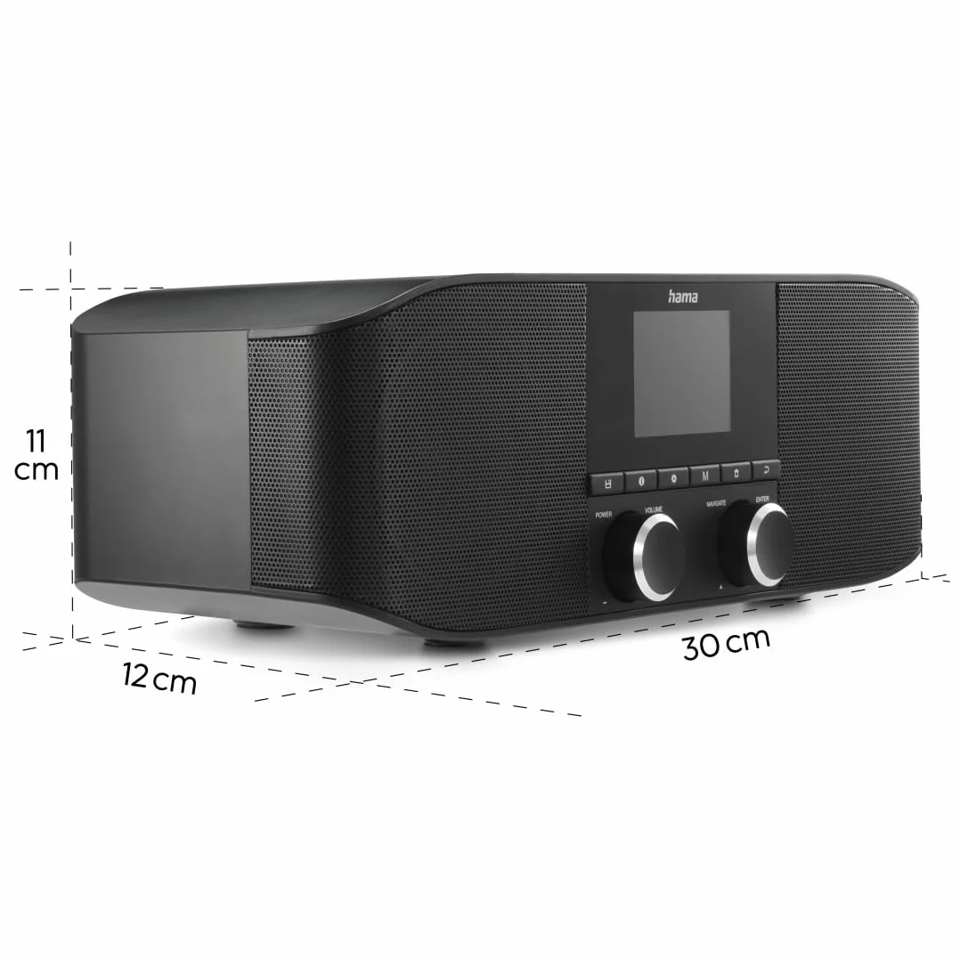 Hama DAB Plus Radio Kuchenne Bluetooth DR1410BT Cyfrowe Stereo Budzik AUX 3,5 mm FM Kolorowy Wyświetlacz Czarny