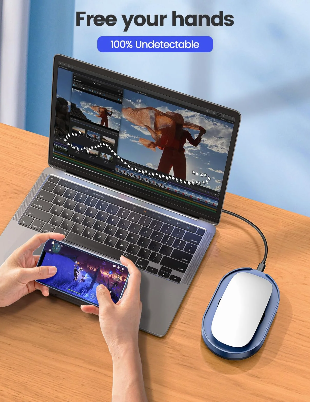 Vaydeer Niewykwalna mysz symulator M4 z włącznikiem/wyłącznikiem do wybudzenia komputera ciemnozielony