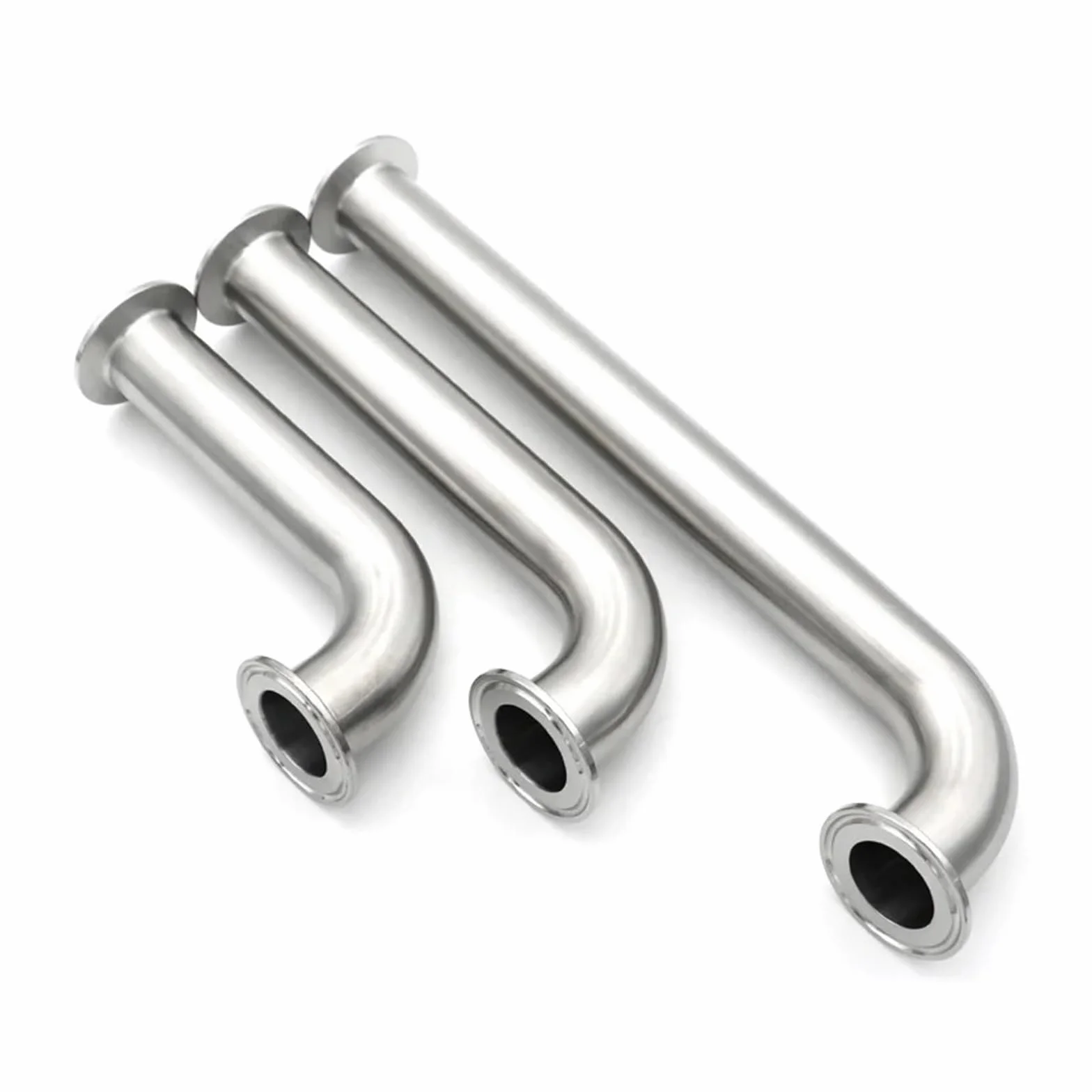 Revive Furniture Złączka do rur sanitarnych Homebrew 304/316L ze stali nierdzewnej 90 stopni Tri Clamp, z długim przedłużeniem, 25, 38, 51 mm, 1"1,25"1,5"2"(OD51x64,L457MM_SS316L)