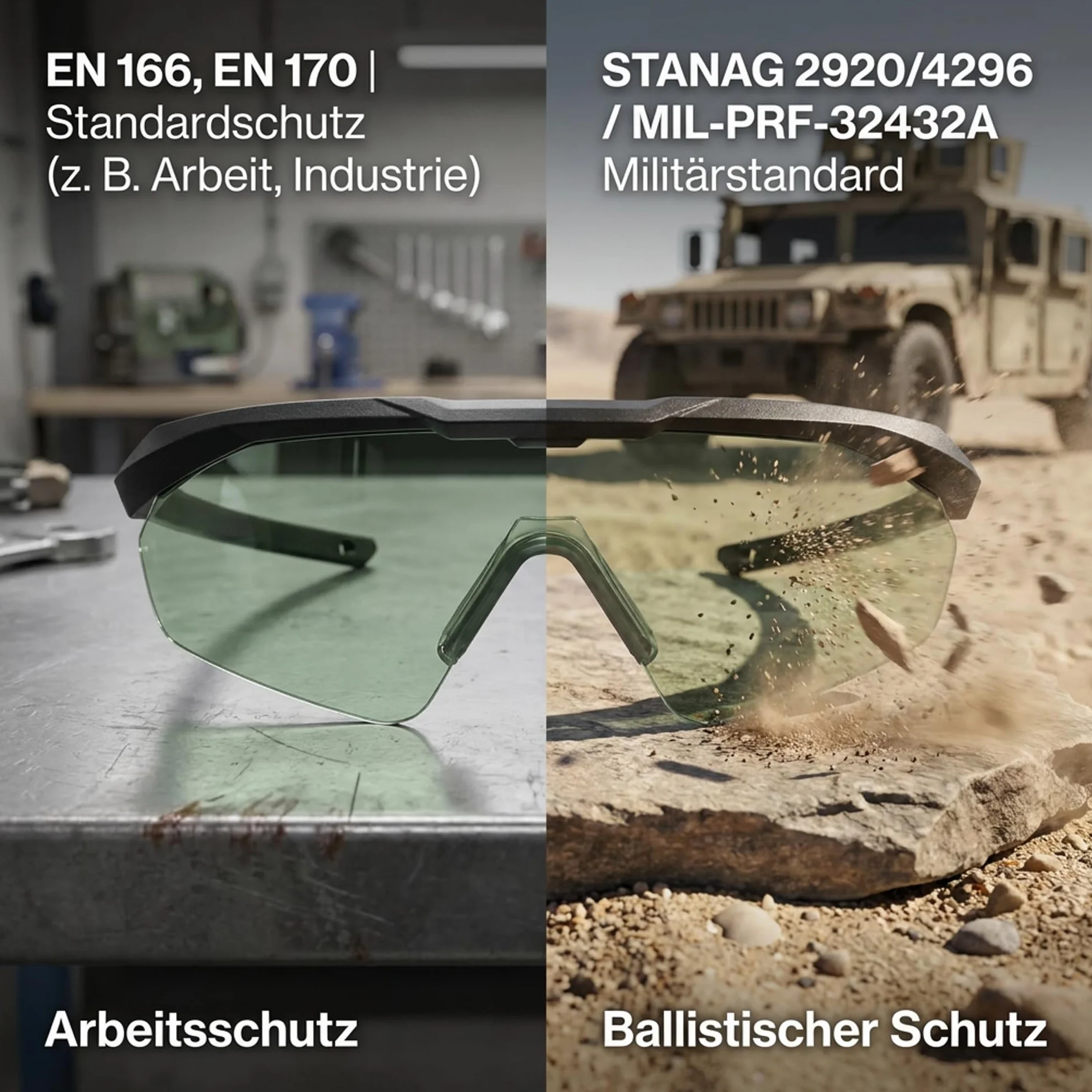 Uvex Apache Spec Variomatic - Okulary ochronne premium z etuikiem - Okulary skroniowe specjalnie dla władz i zastosowań taktycznych - Samoczyszczące, przeciwmgielne i odporne na zarysowania - STANAG