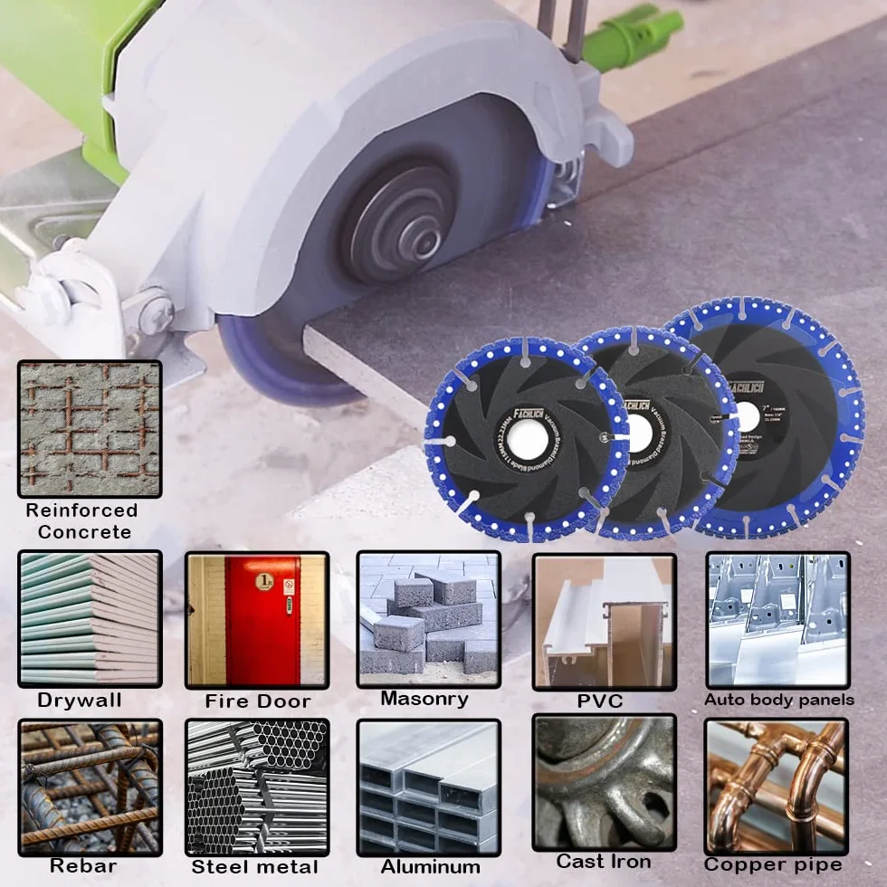 Wszechstronna tarcza diamentowa do cięcia, 230 mm sucha wytrzymała metalowa tarcza do cięcia zbrojenia, żelazko kątowe, powlekanie stalowe, włókno szklane, mur