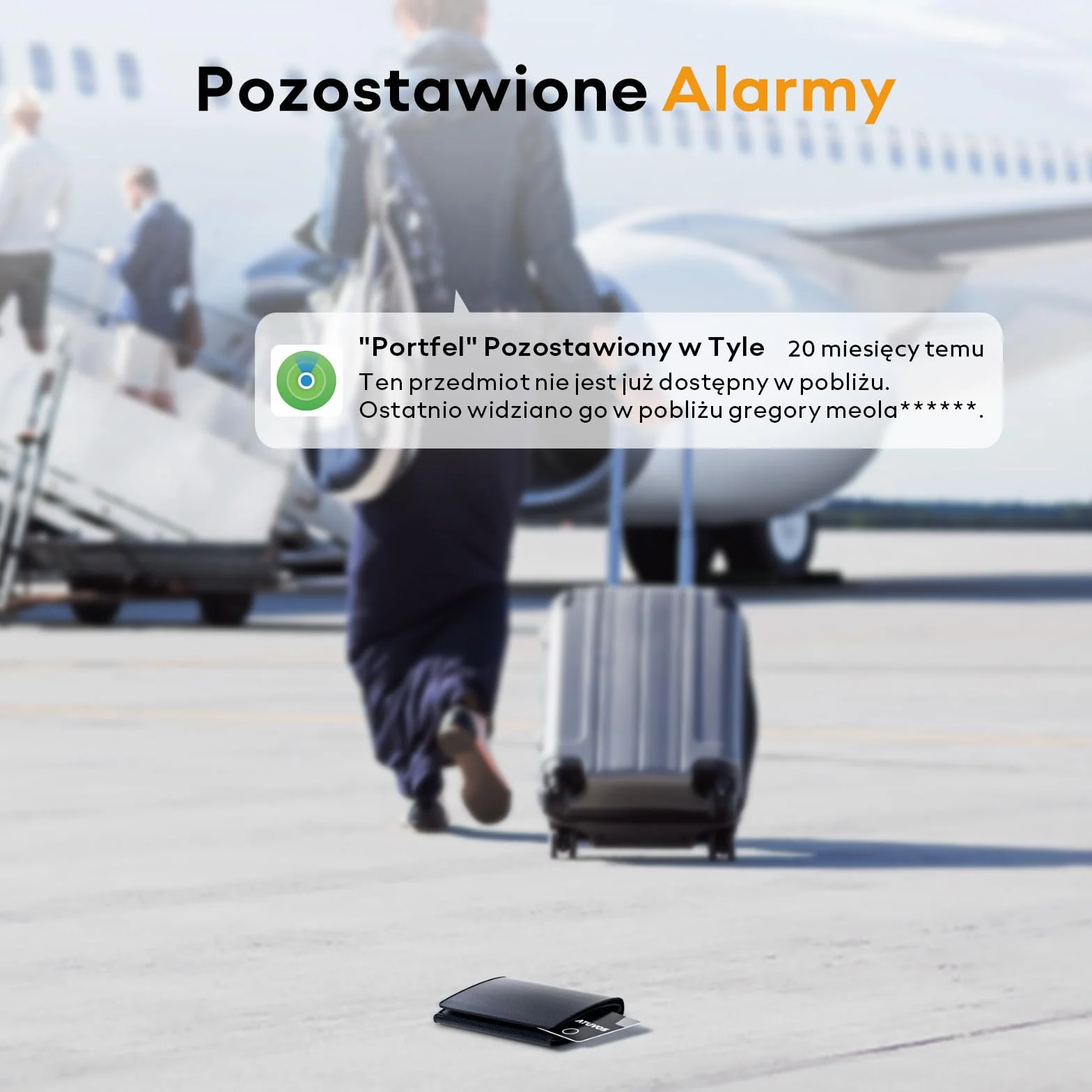 ATUVOS Wallet Tracker 1,6 mm Smart Bluetooth Tag Kompatybilny z Apple Znajdź Aplikacja iOS