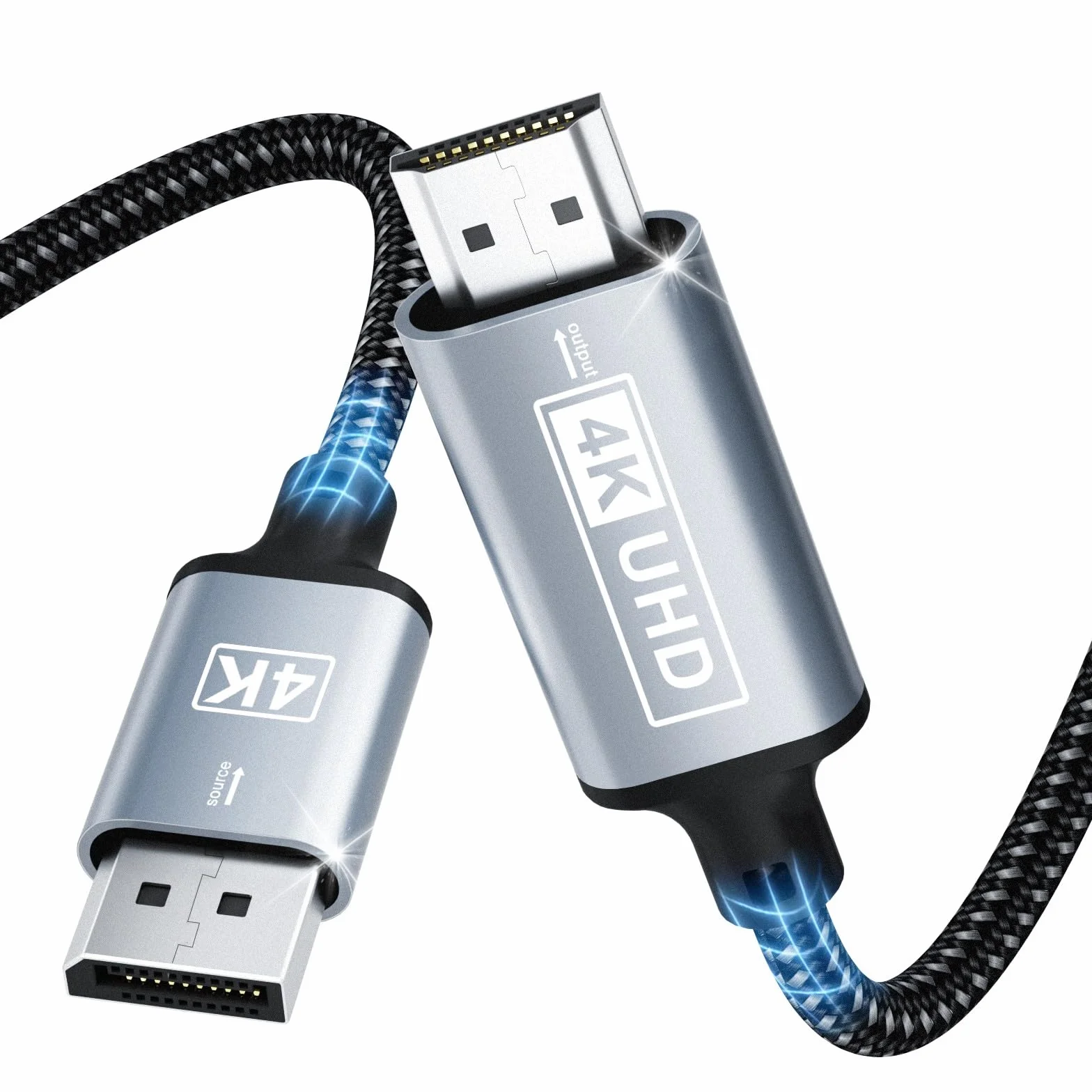 DisplayPort auf HDMI Kabel 4K 3M Nylon Geflochten Unidirektional DP zu HDMI