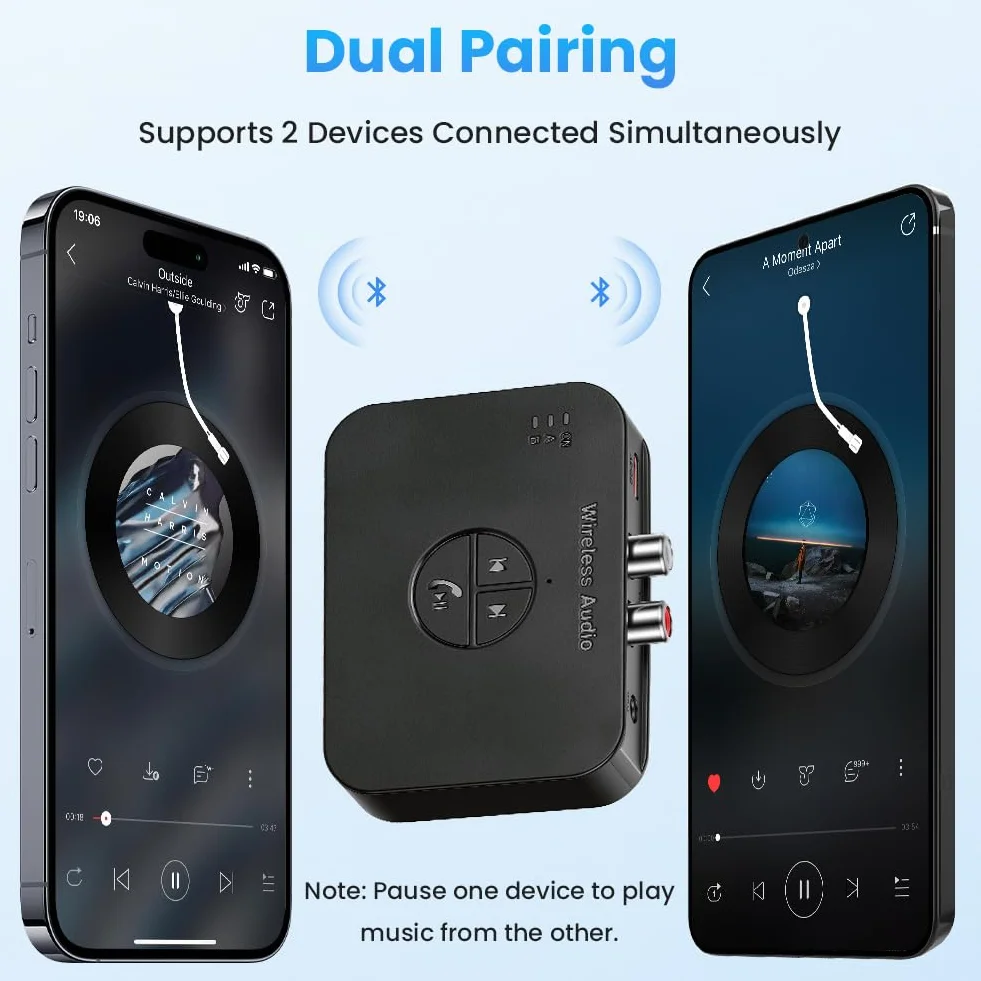 Odbiornik Bluetooth 6.0 Hi-Fi, adapter audio Bluetooth AUX 3,5 mm RCA do domowego stereo