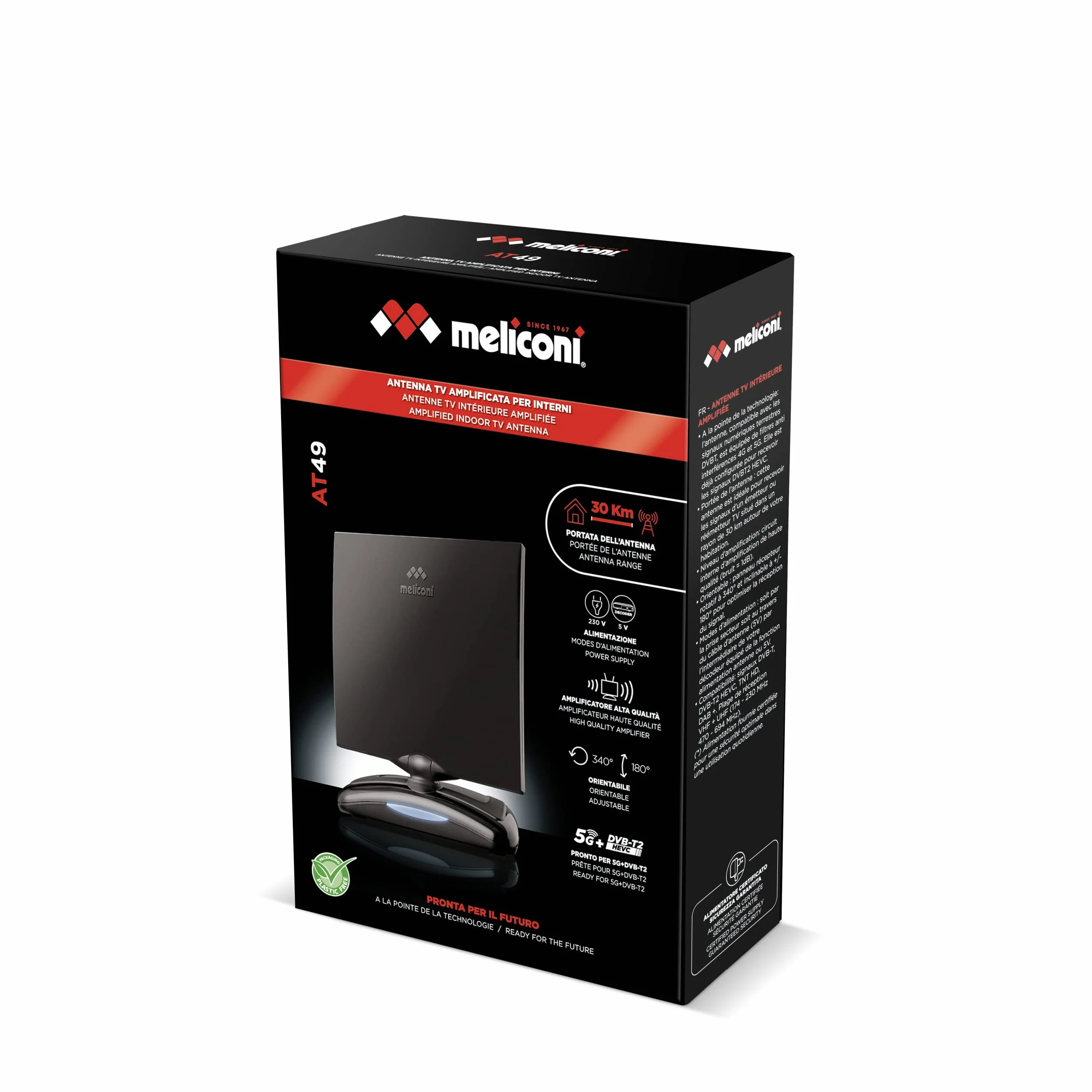 Meliconi AT49 Wewnętrzna antena telewizyjna USB DVB-T2 5G 30 km