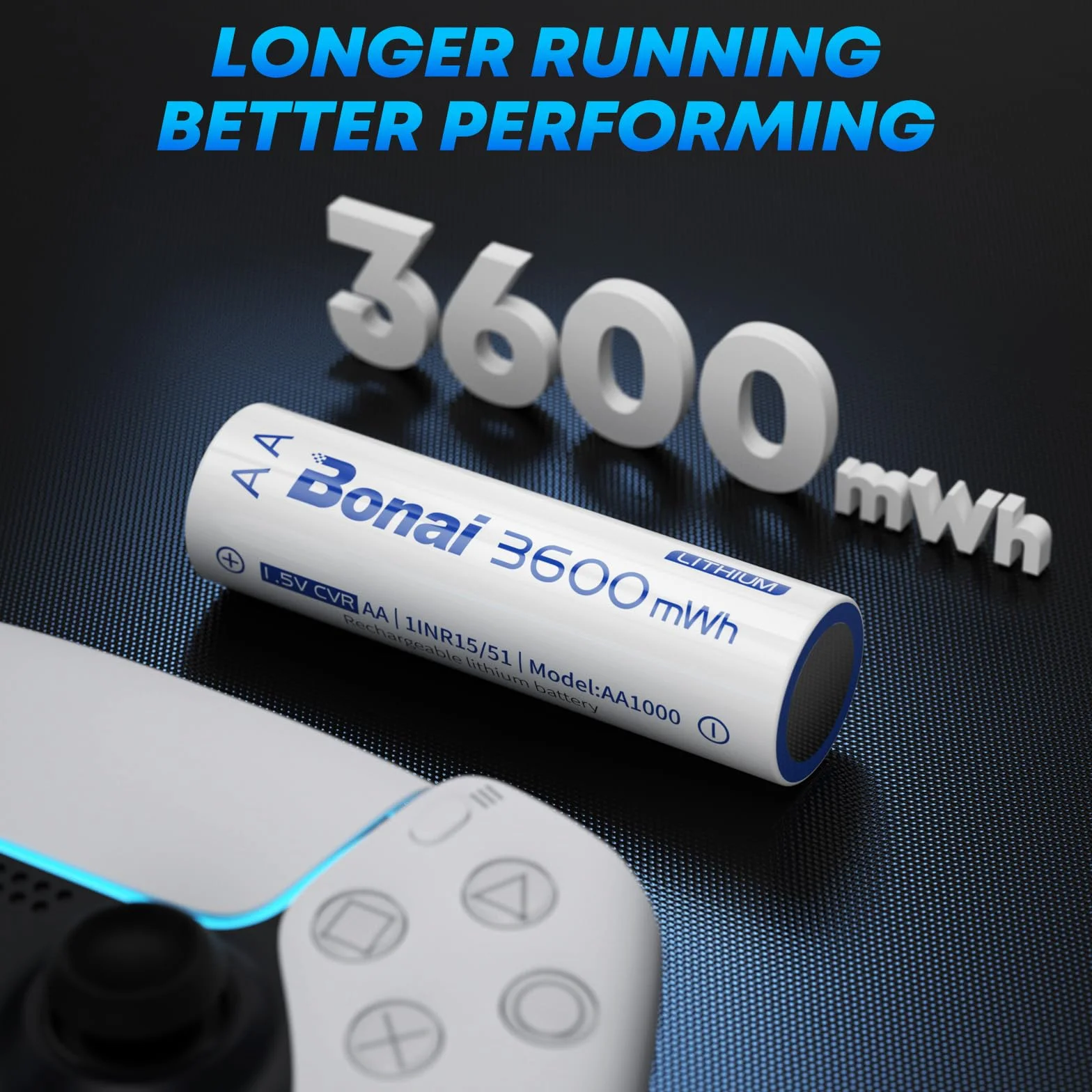 BONAI Baterie litowe AA 1,5 V 3600 mWh 8 sztuk z ładowarką do kamery Smart Lock latarki