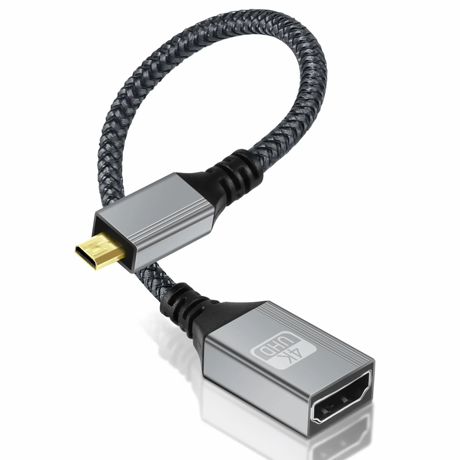 AXFEE Adapter Micro HDMI na HDMI 4K 60 Hz obsługuje Ethernet Raspberry Pi 5/4 20 cm
