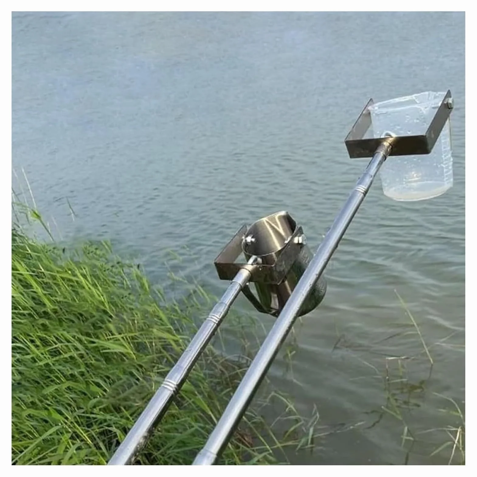 Teles Próbnik wody z kubkiem zbierającym 500 ml, Adjuble 1,17-4 m drążek do pobierania próbek do rzek, jezior i stawów, przenośne urządzenie do głębokości, do użytku w środowisku i laboratorium