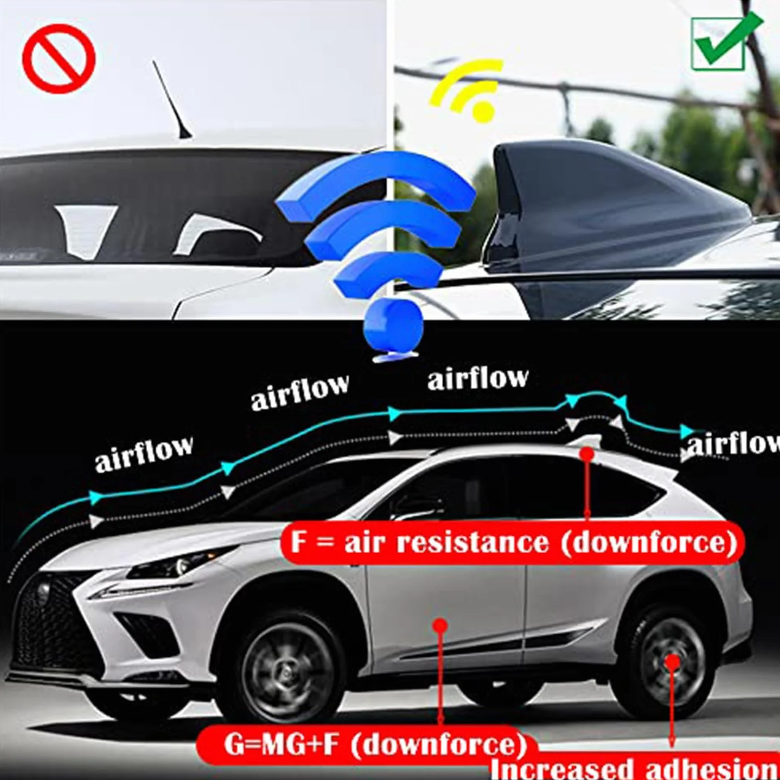 Antena w kształcie płetwy do Renault Clio V 2019-2025 ABS aerodynamiczna zamiennik