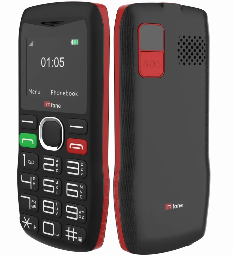 Telefon komórkowy dla seniorów duże przyciski przycisk SOS czarny