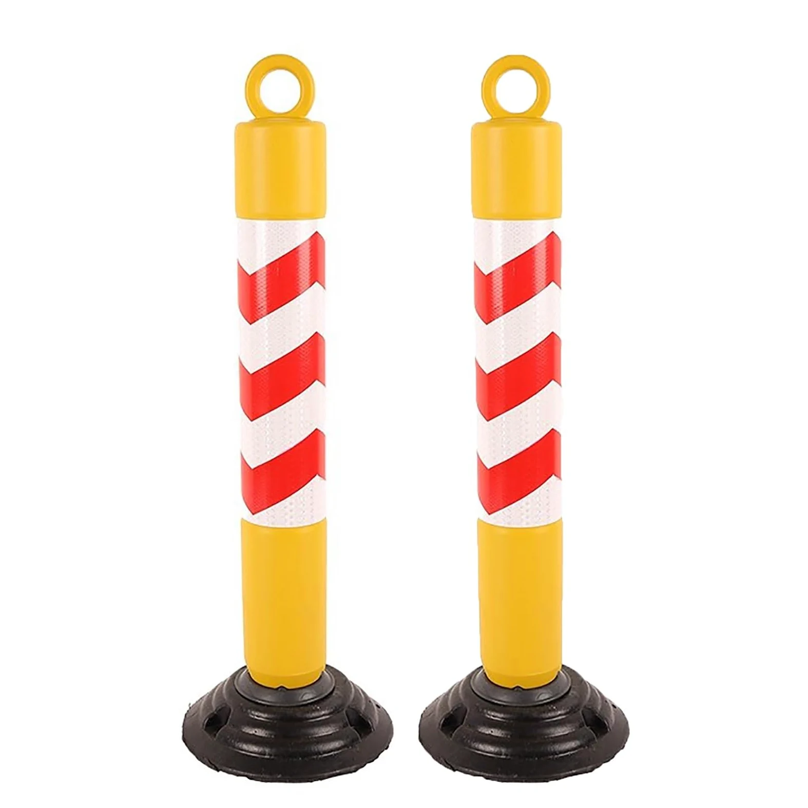 Słupki bezpieczeństwa, 29,5", Elastyczna, przenośna kolumna ostrzegawcza(Yellow,2pcs)