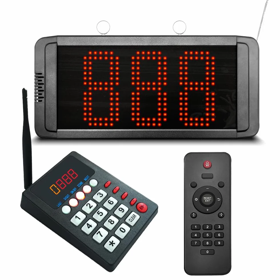 System Kolejkowy Bezprzewodowy Pager Kolejka Numerów Klientów Restauracja Szpital Bank (1 Klawiatura + 1 Wyświetlacz)