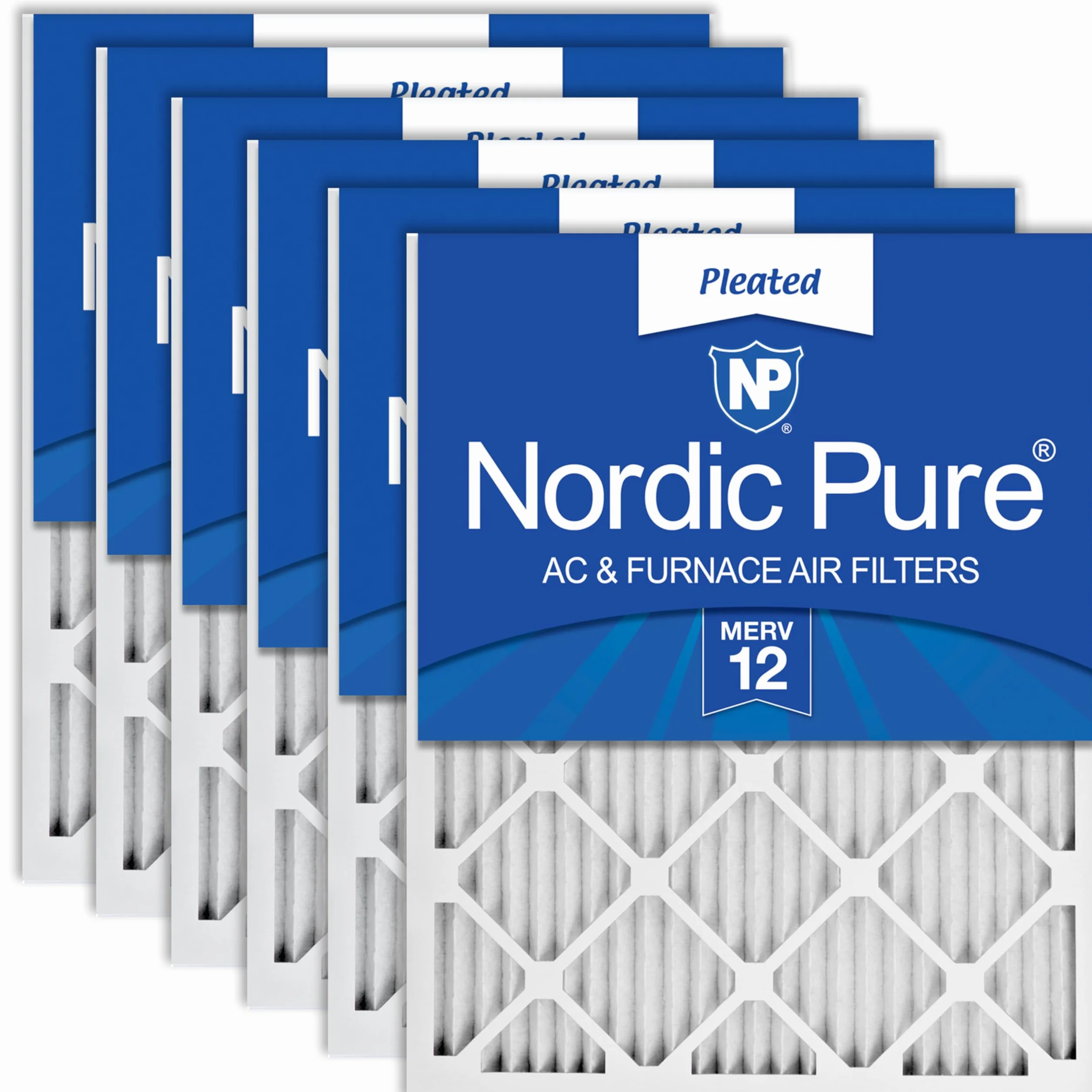Nordic Pure 20 x 20 x 1 MERV 12 plisowanych filtrów powietrza do pieca AC, 6 szt