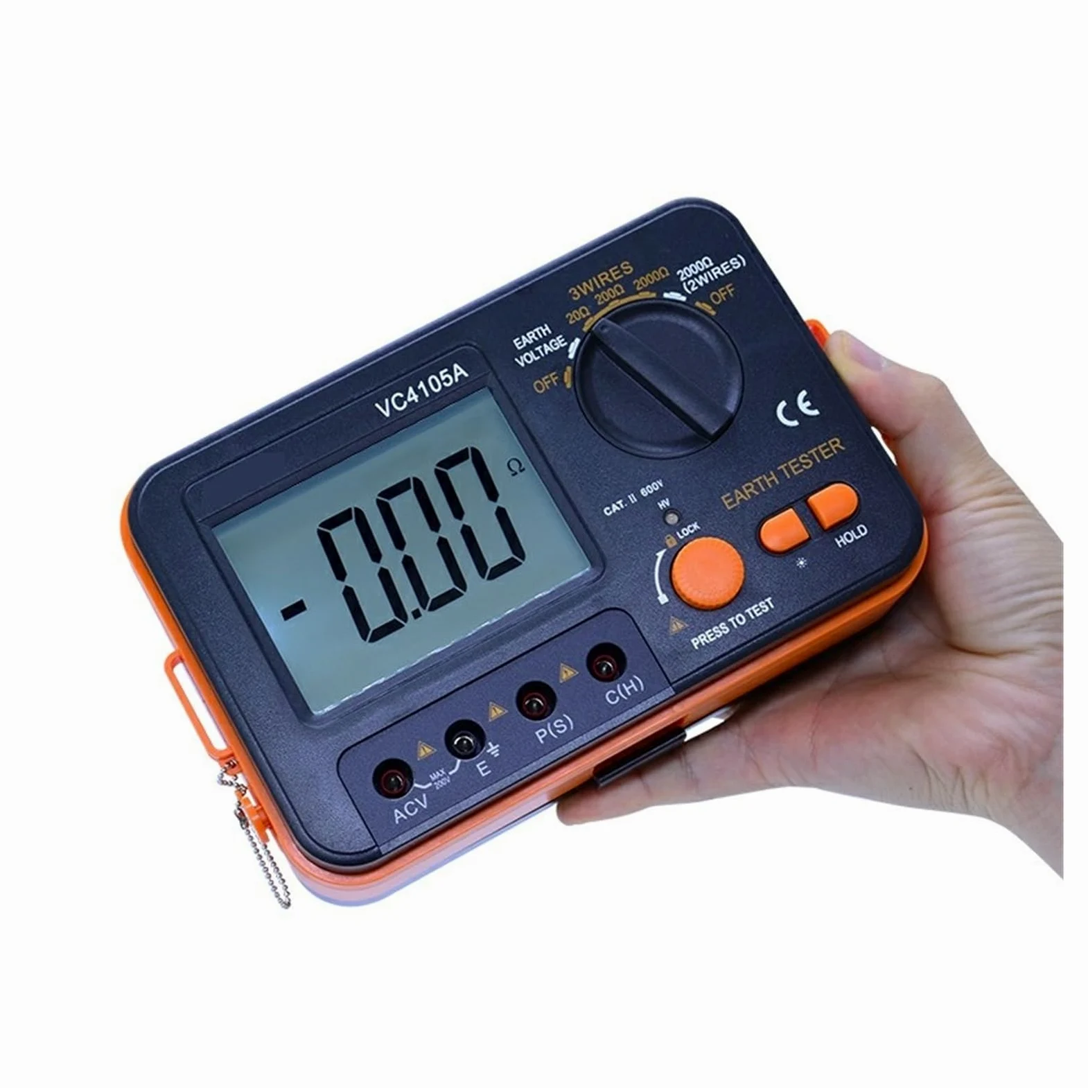 Miernik Rezystancji VC4105 LCD Cyfrowy Tester Rezystancji Uziemienia Miernik Napięcia Narzędzia Pomiarowe Do Prętów Odgromowych