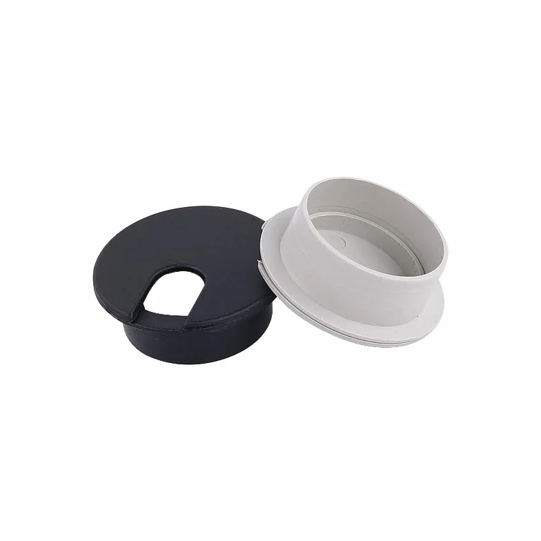 przelotka na biurko Biurko przelotka kablowa 35mm ABS osłona otworu na drut osprzęt meblowy plastikowy uchwyt linkę do stołu komputerowego(Black,10PCS-35MM)