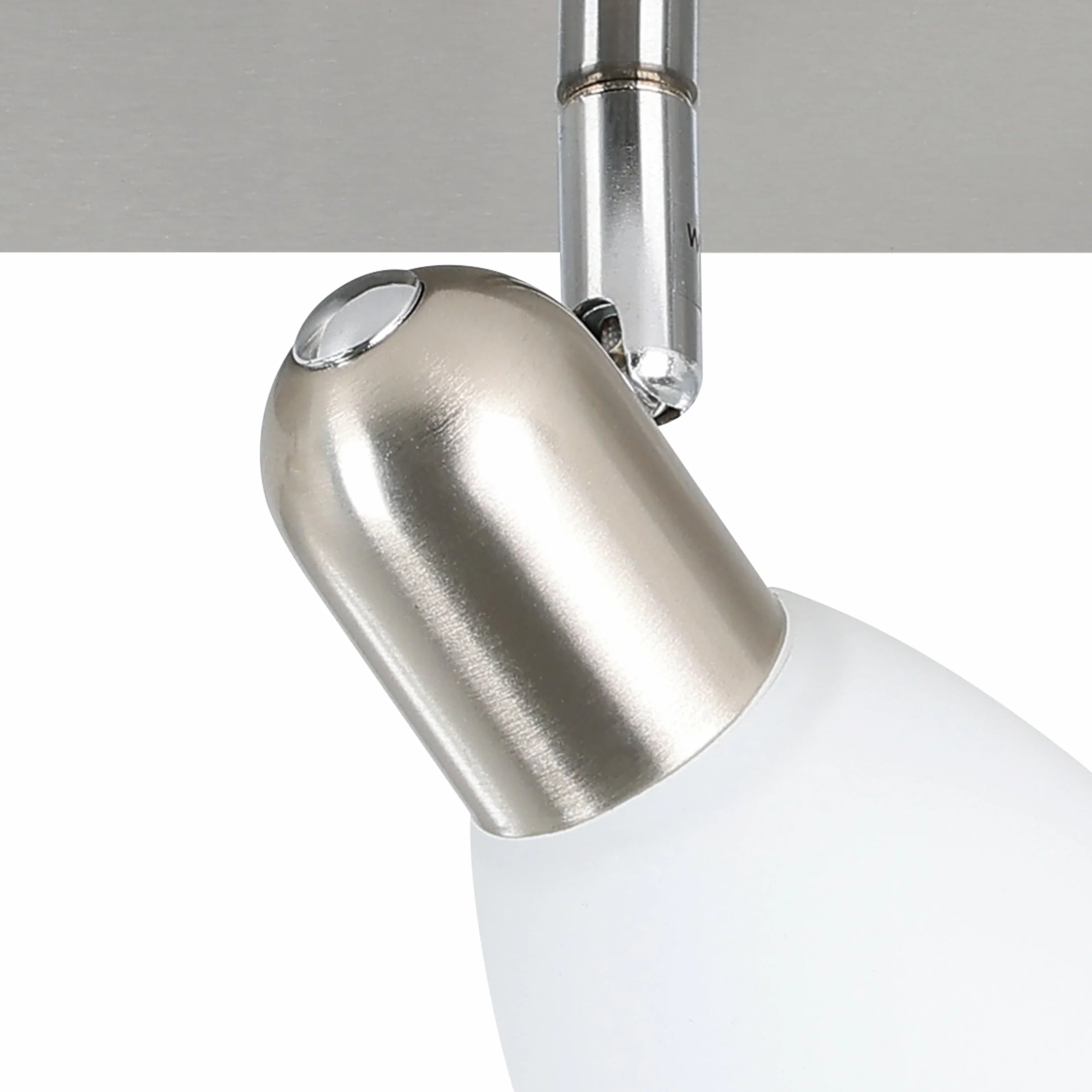 EGLO Lampa sufitowa Enea, 3-płomienna lampa sufitowa | reflektory sufitowe z metalu w kolorze niklu matowego, mleczne szkło w bieli, lampa do salonu, spoty z gniazdem E14, długość