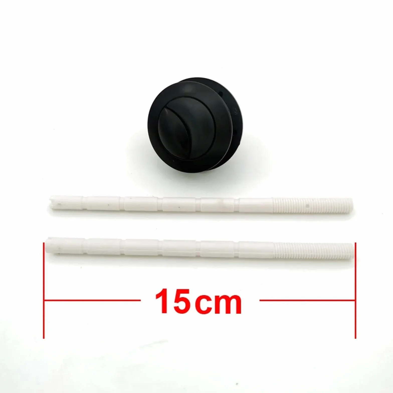 Przycisk do podwójnego spłukiwania toalety Czarny 38 mm 15 cm słupek Przycisk do podwójnego spłukiwania toalety