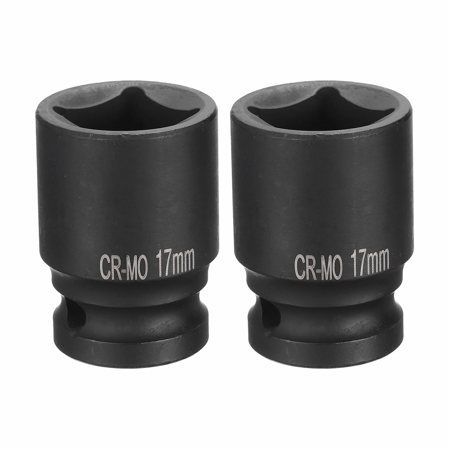QUARKZMAN 2 szt. 4-punktowe gniazdo kwadratowe 1/2" Drive 17 mm kwadratowe gniazdo udarowe CR-MO czarne standardowe gniazdo koła gniazdo pneumatyczne do naprawy samochodów konserwacja mechaniczna do