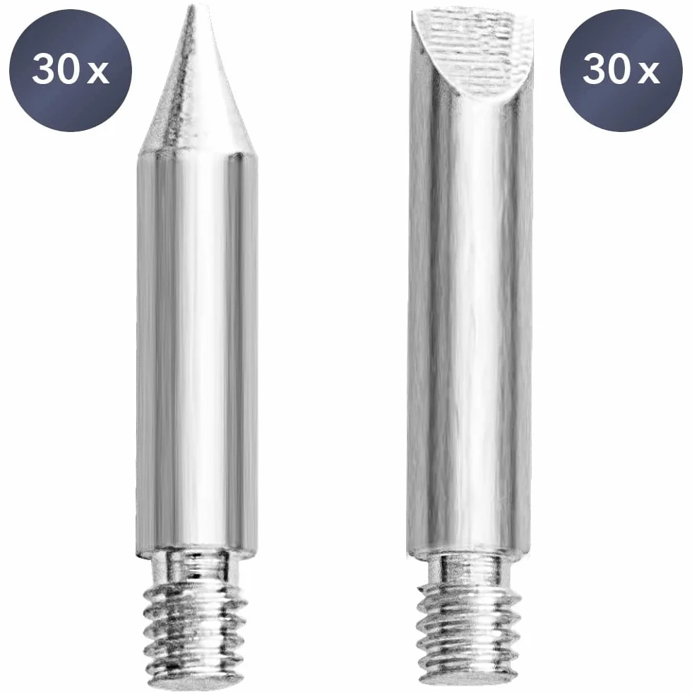TROTEC Wymienne końcówki lutownicze do cyfrowej stacji lutowniczej PSIS 10-230 V (60 sztuk)