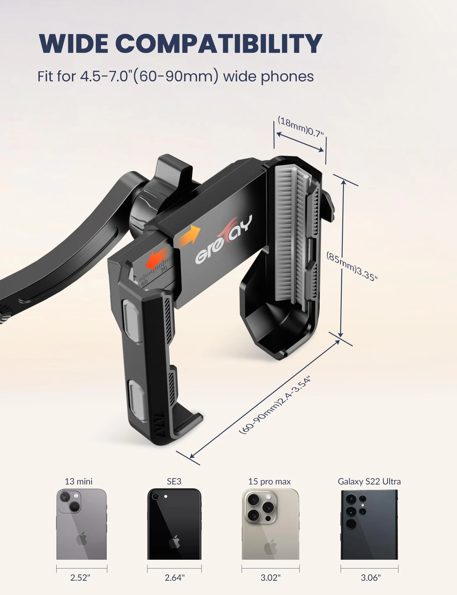 Grefay Uchwyt na telefon motocyklowy podwójne tłumienie wibracji obrot 360° do smartfona