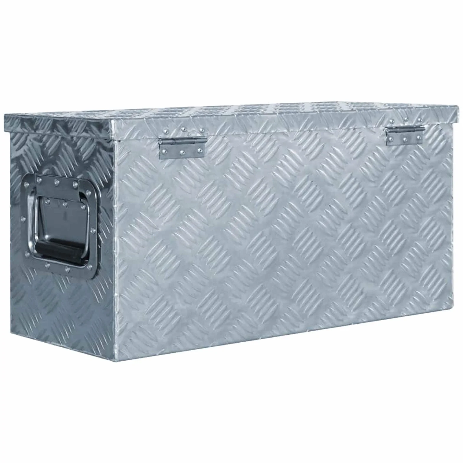 ShGaxin Aluminiowa skrzynka 61,5x26,5x30 cm srebrna, metalowa skrzynka narzędziowa, skrzynka narzędziowa, pudełko aluminiowe 142936